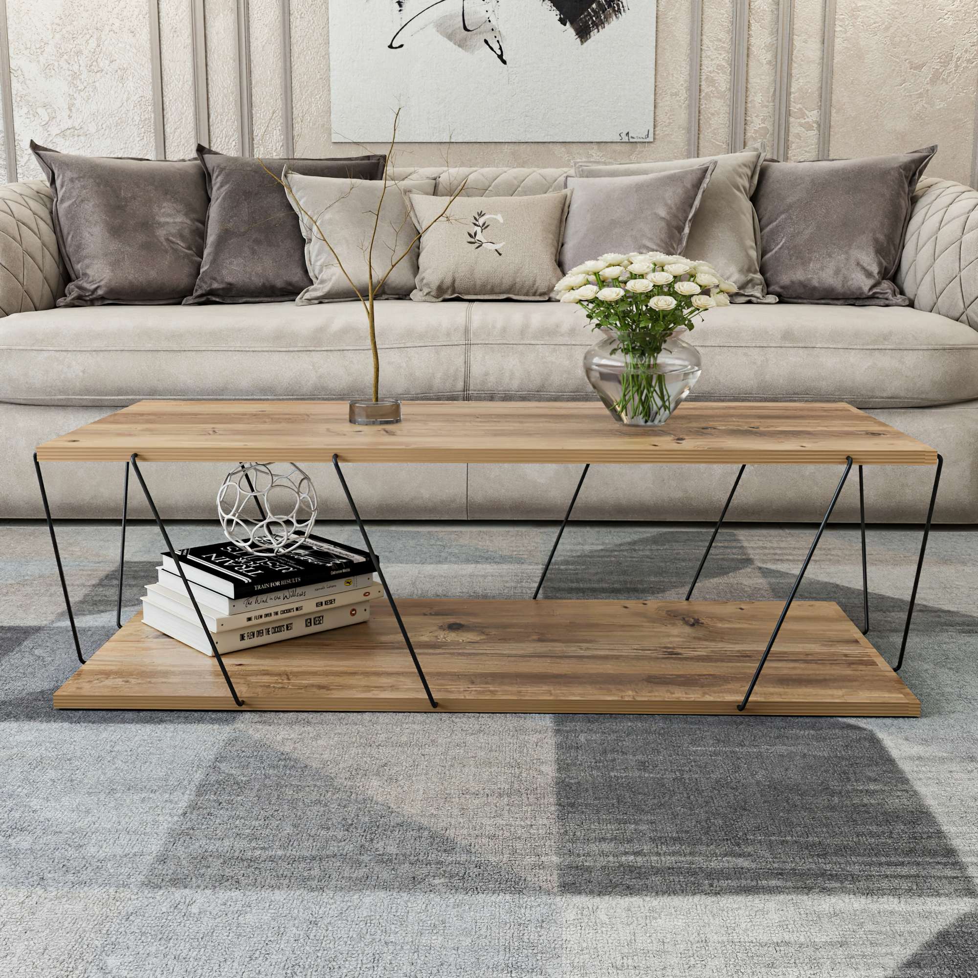 Labranda Couchtisch Natur Schwarz