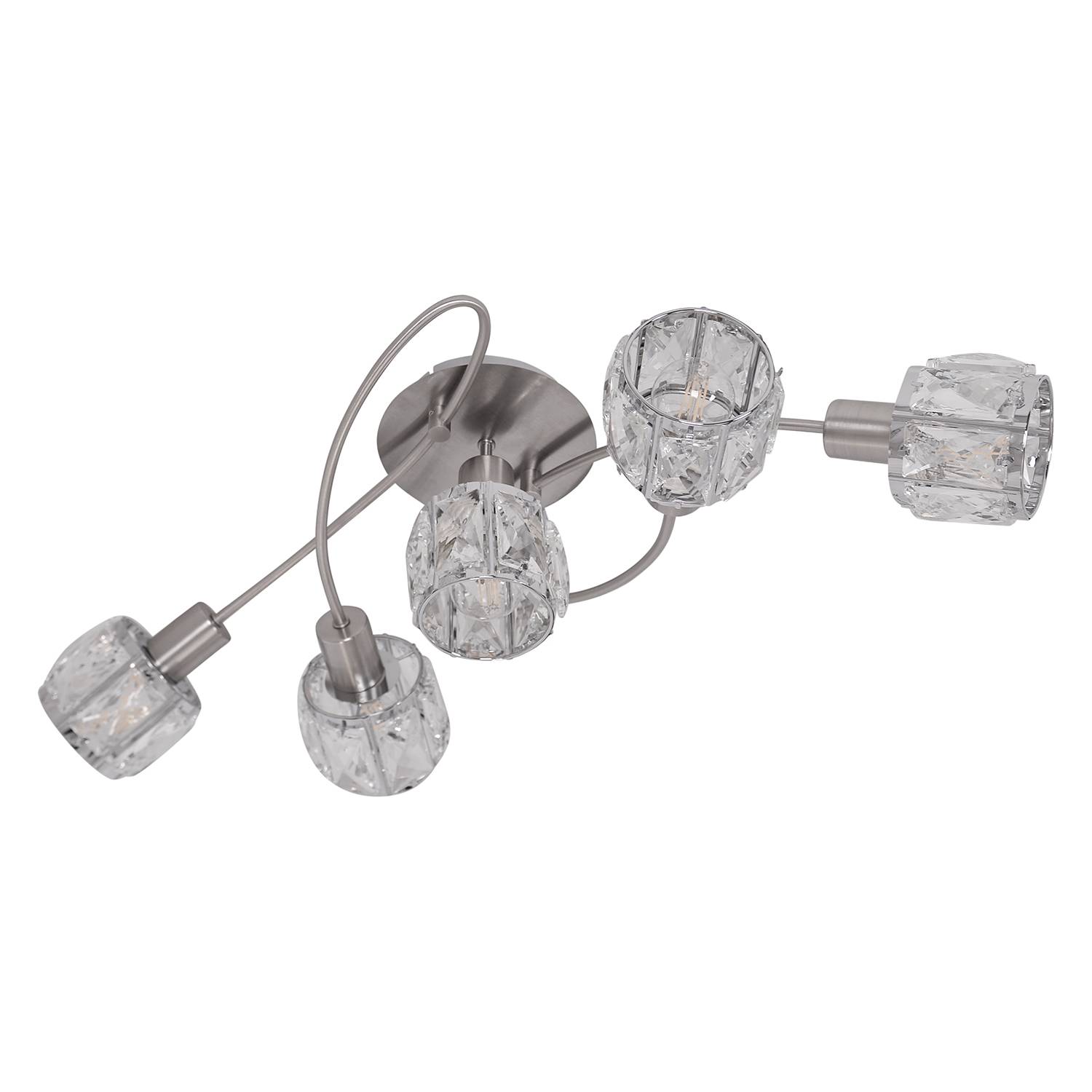 Josefa I LED-Deckenleuchte Acrylglas Edelstahl 5-flammig