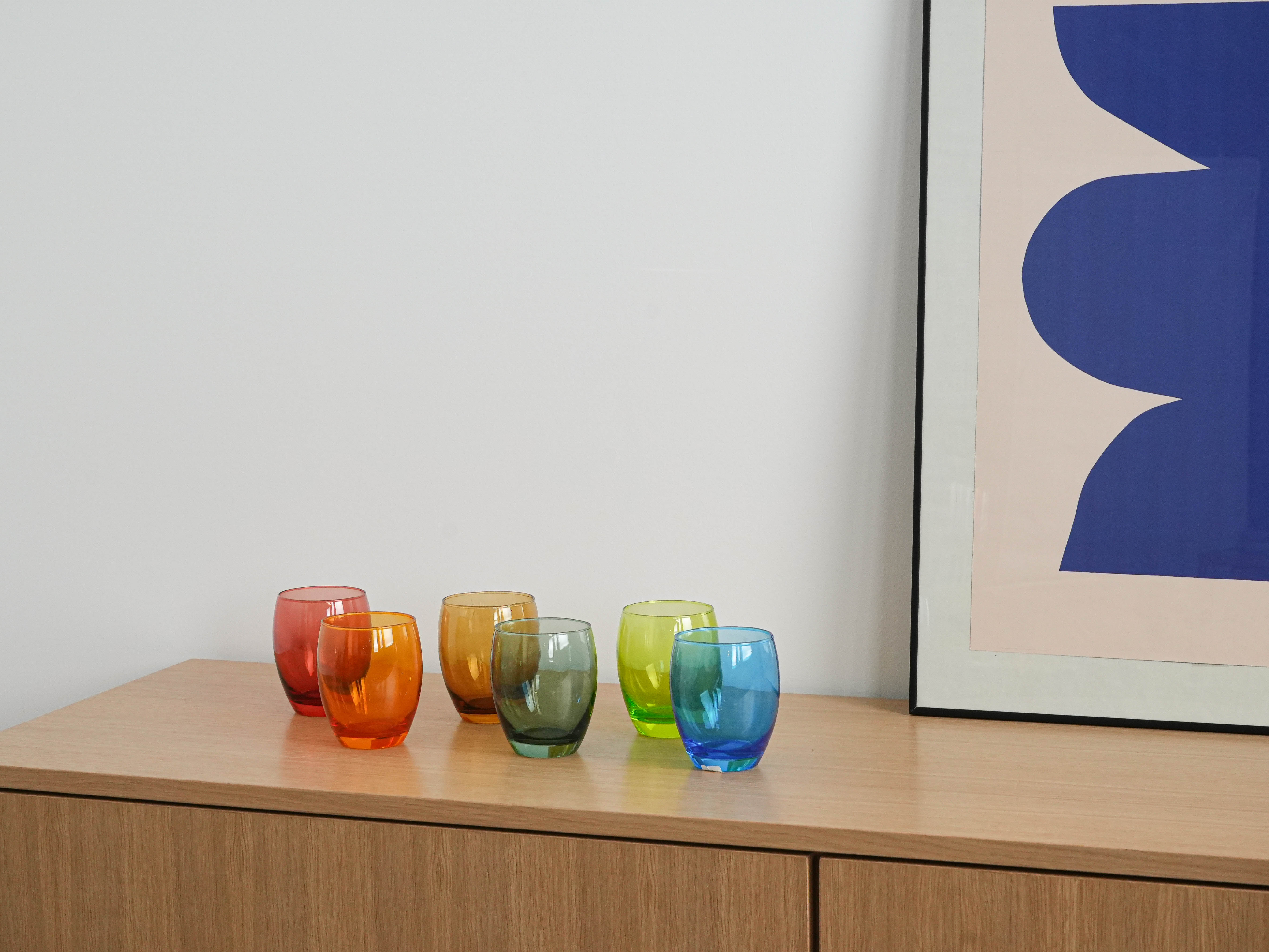 Glass Set Multicolored 1970s