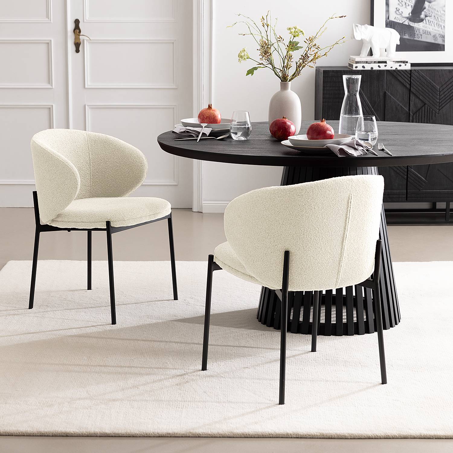 2x Polsterstuhl Banneker Creme