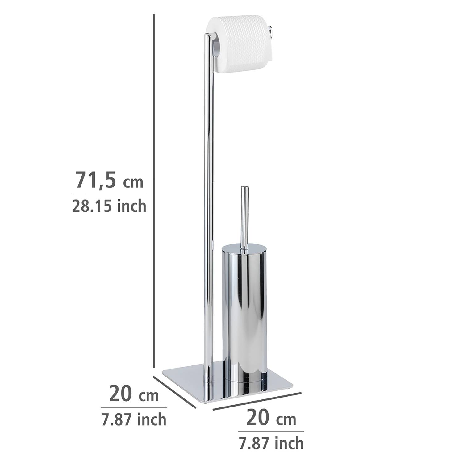 Recco Free-standing Toilet Brush Set Steel Chrome