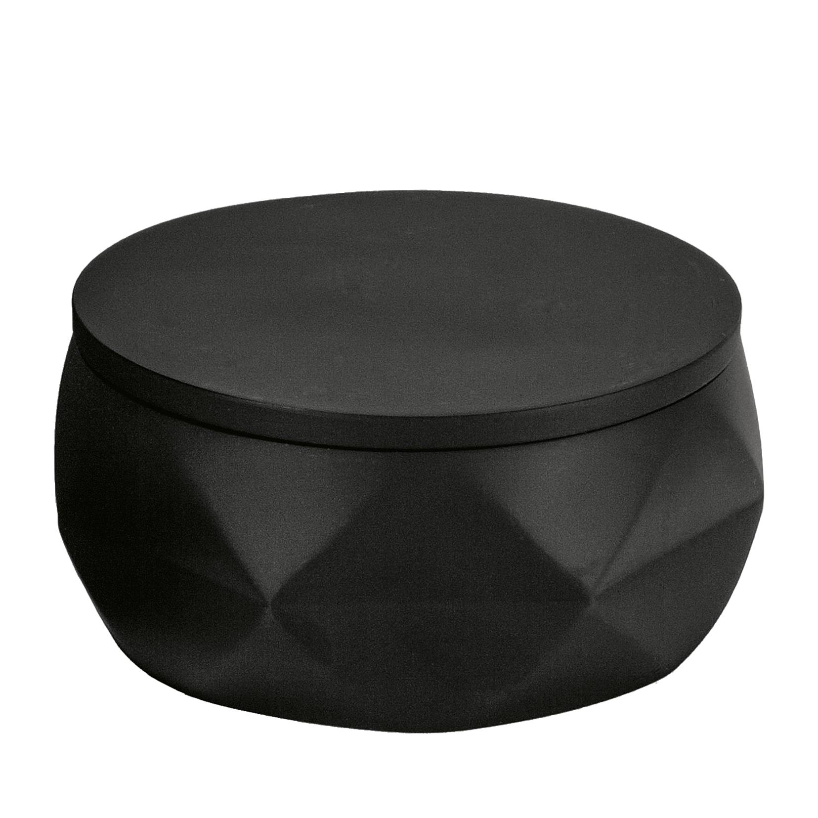 Wattedose Crackle Jar Polyresin Schwarz