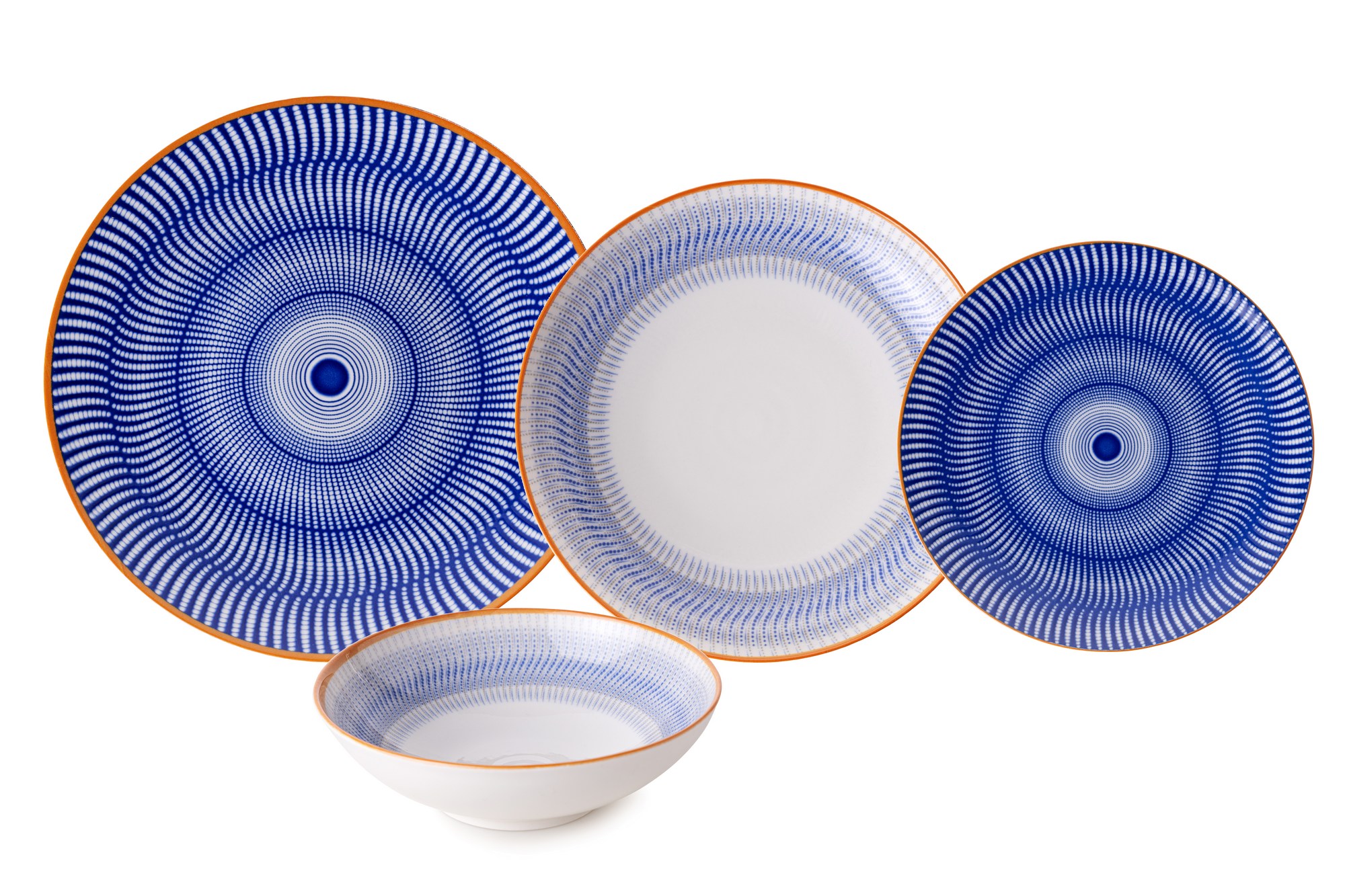 Dinner service 24-piece porcelain blue