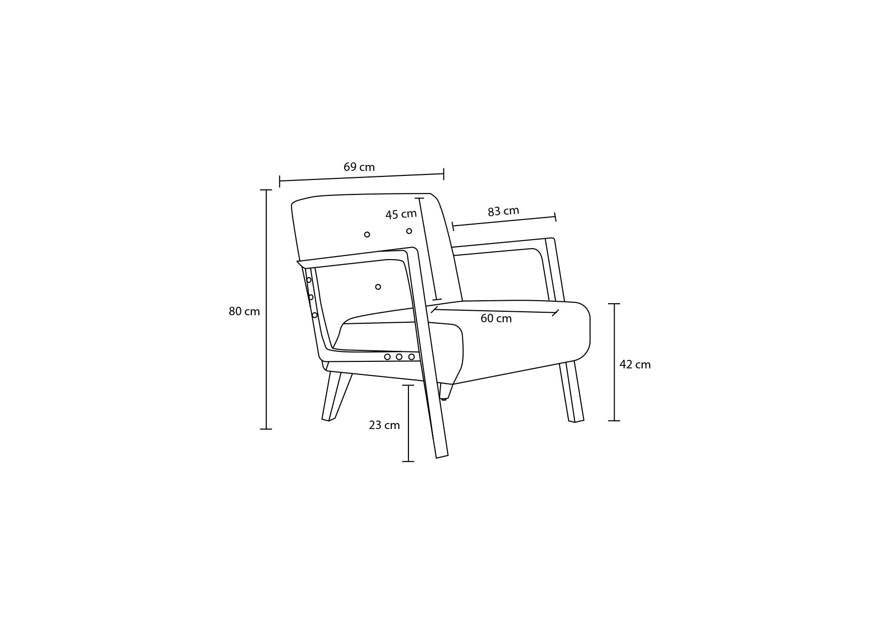 Kemer Sessel Holzfurnier Anthrazit