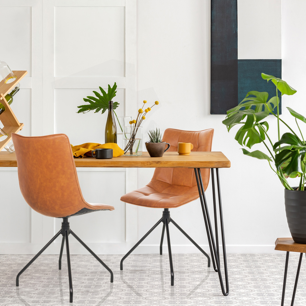 Tarviso dining chair faux leather brown