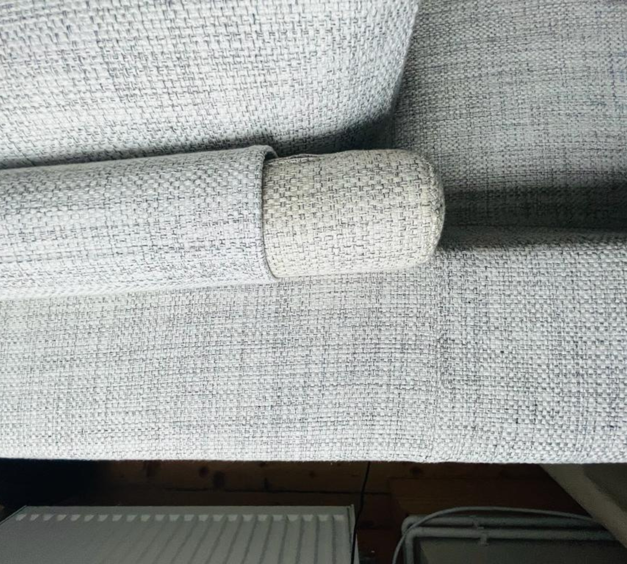 Sofa Récamiere Links Textil Stahl Grau
