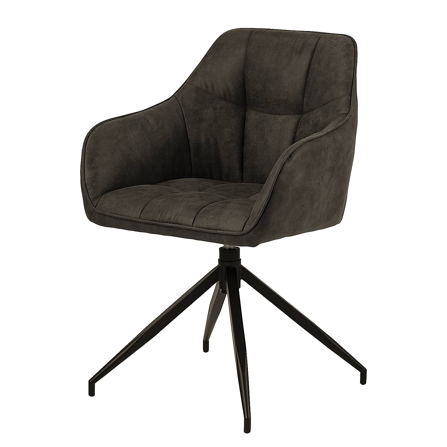 Drehbarer Armlehnenstuhl Sidaon Microfaser Priya Anthrazit