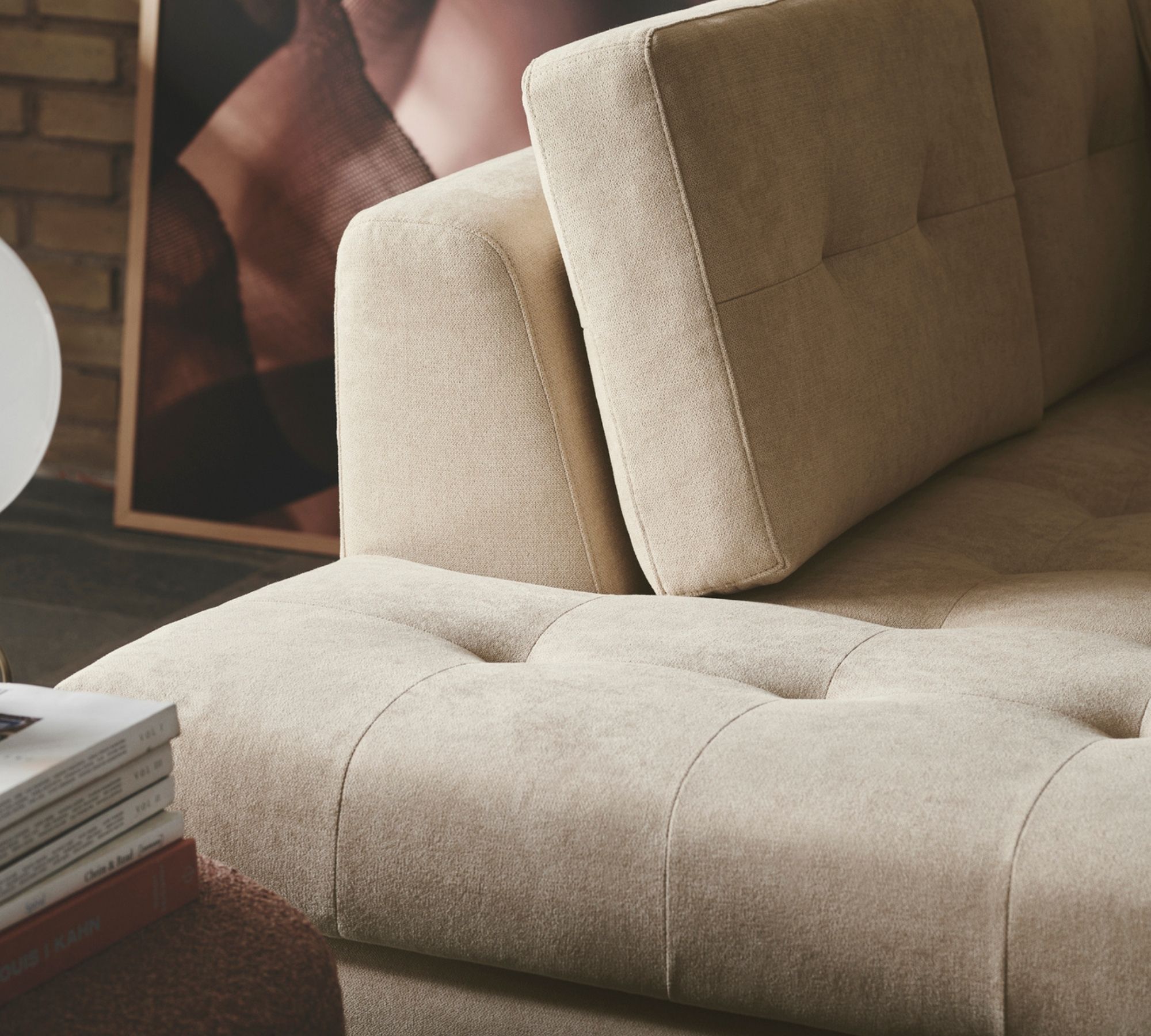 Nelson Ecksofa Récamiere Links Form Cream