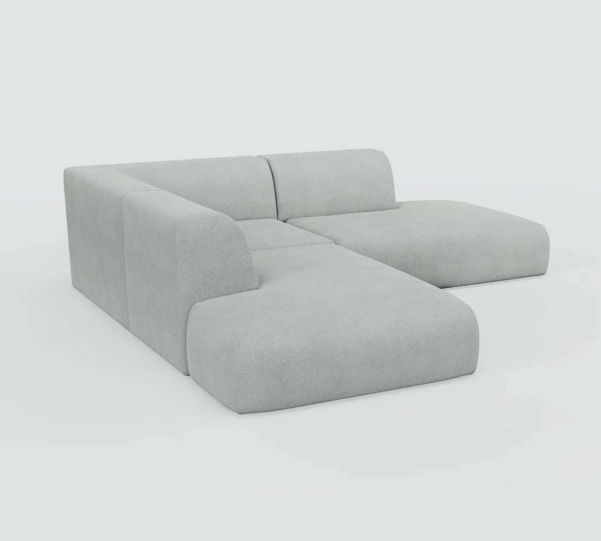 Pyllow Ecksofa Webstoff Sandgrau