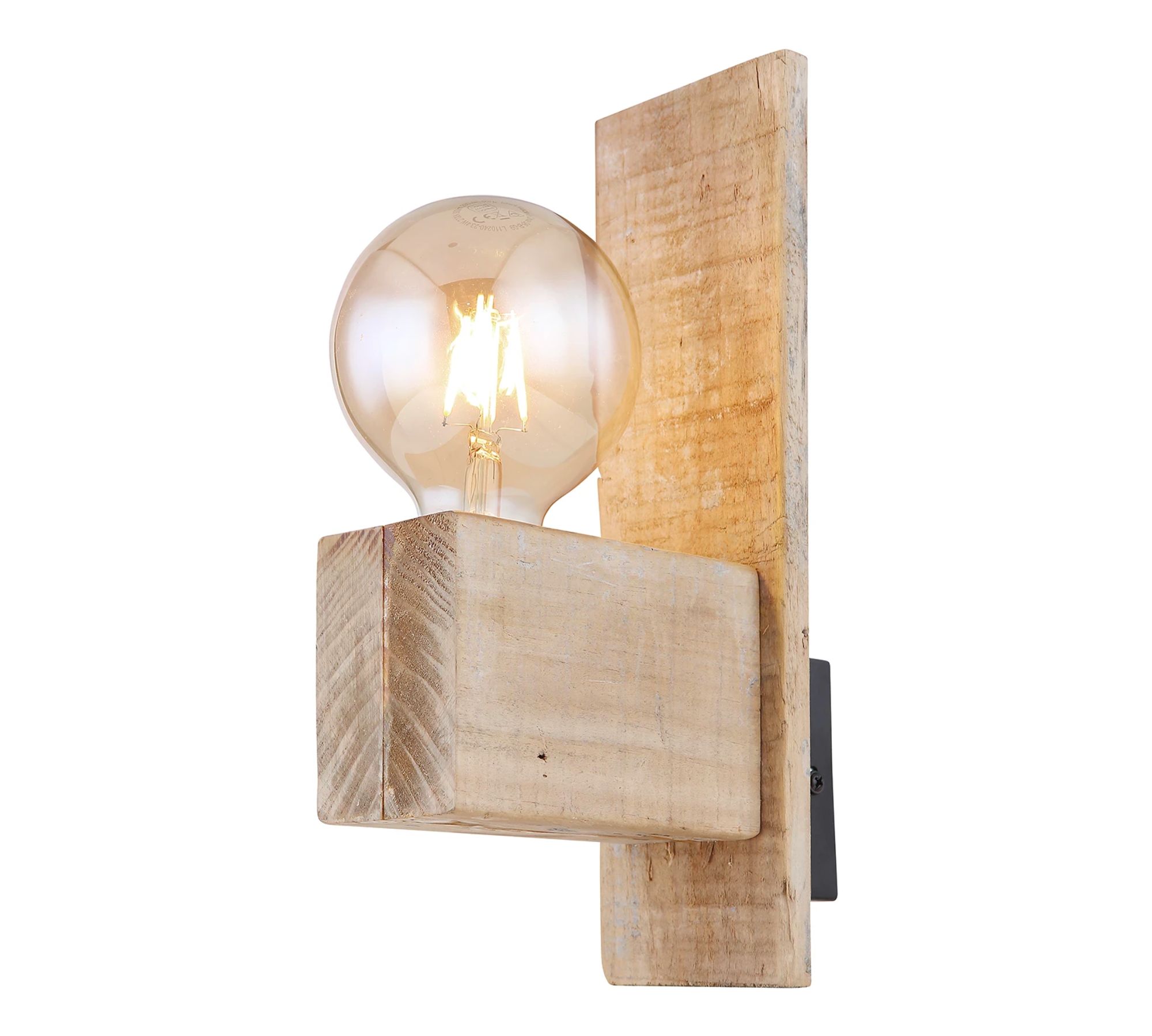 Wandleuchte 1-flammig Holz Natur Braun