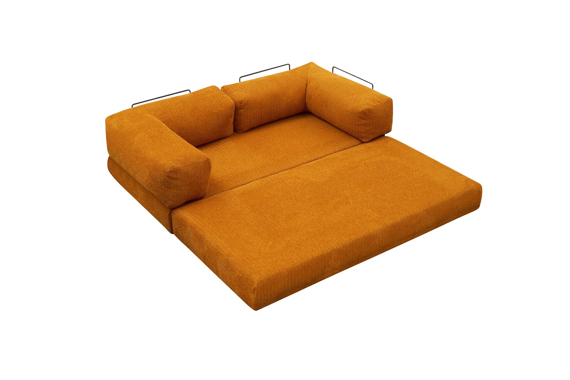 Comfort Schlafsofa 2-Sitzer mit Hocker Orange