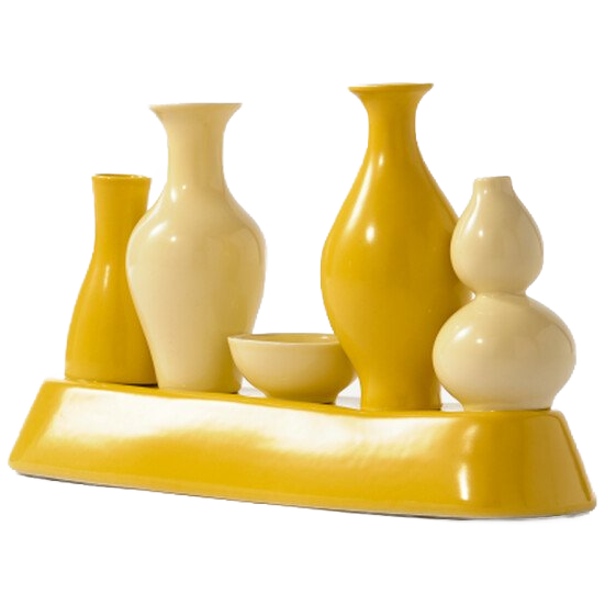 Shanghai Vase Porzellan Gelb