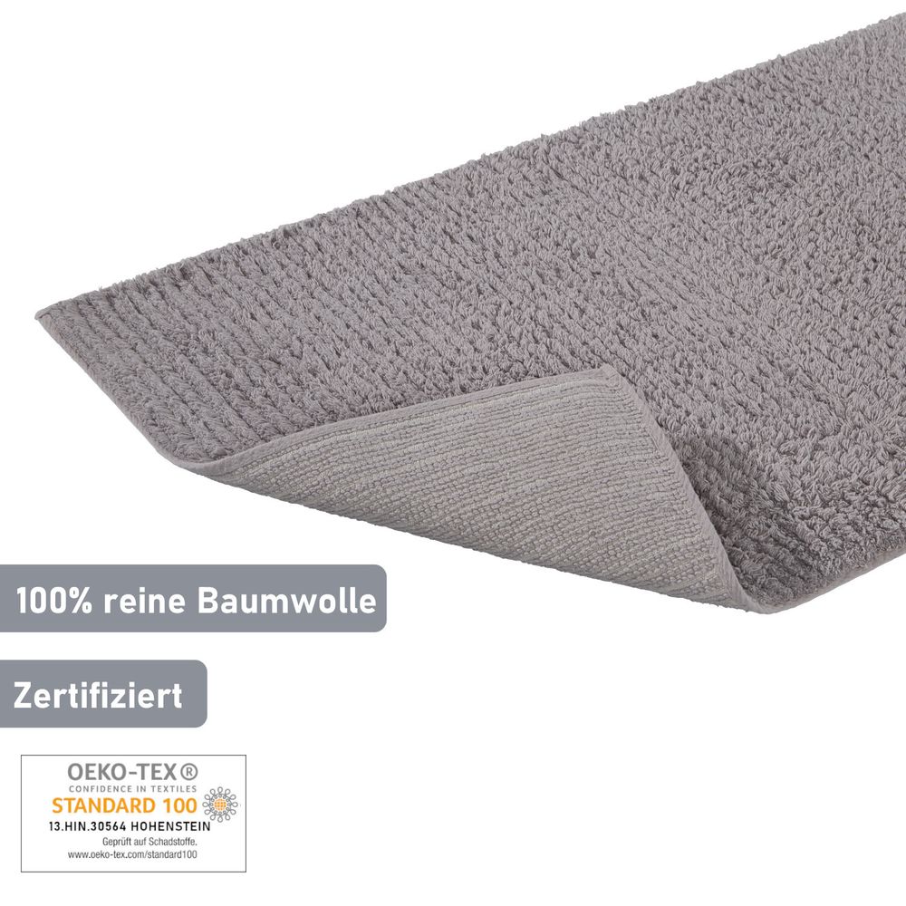 Badematte aus Baumwolle Grau Öko-Tex Standard 100