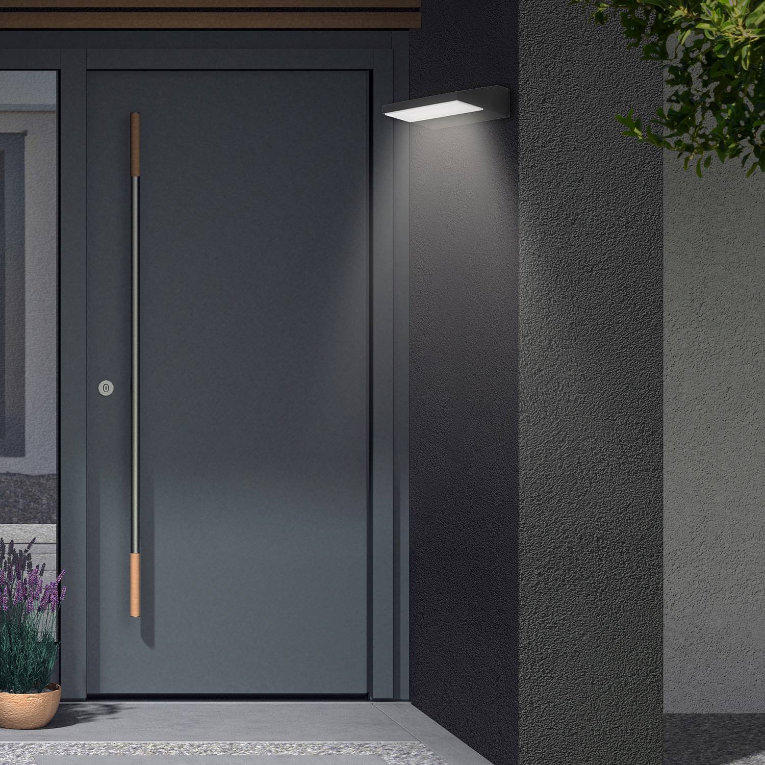 Bergen Wandleuchte Polycarbonat Eisen Schwarz