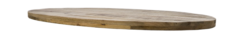 Ovale Portland Tischplatte Mangoholz