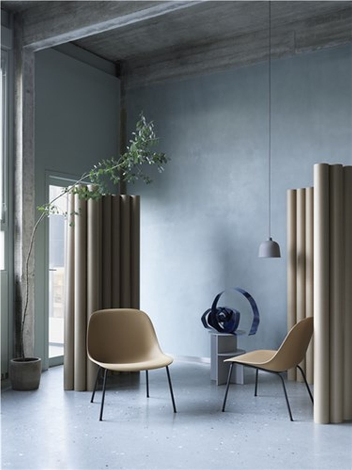 Fiber Lounge-Stuhl Kunststoff Holz Grün