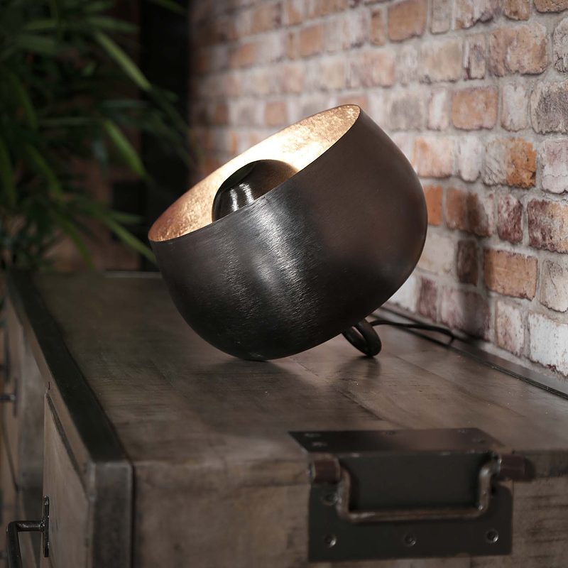 Tischleuchte Metall Schwarz Nickel