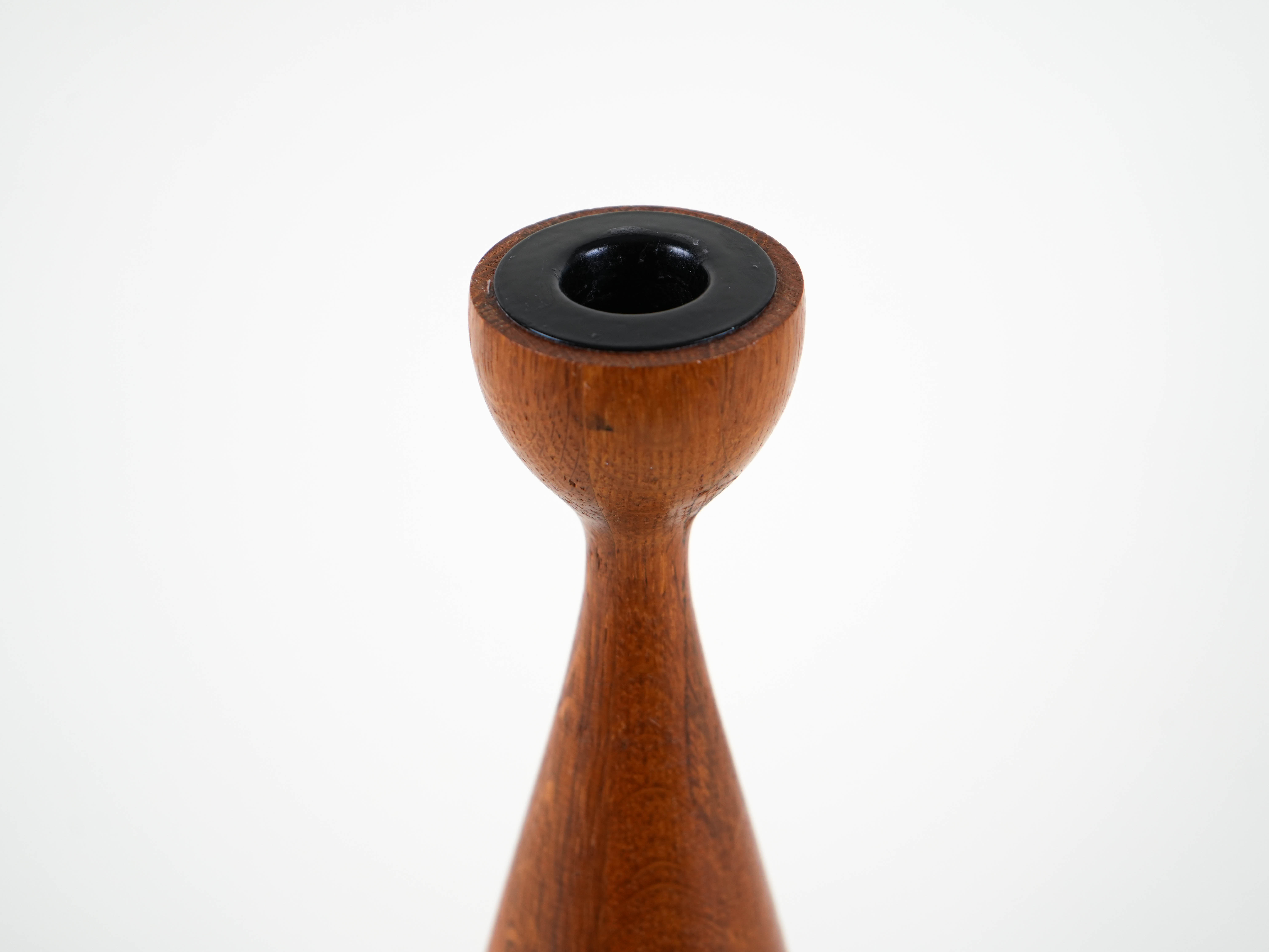 Tealight holder teak wood 1970s