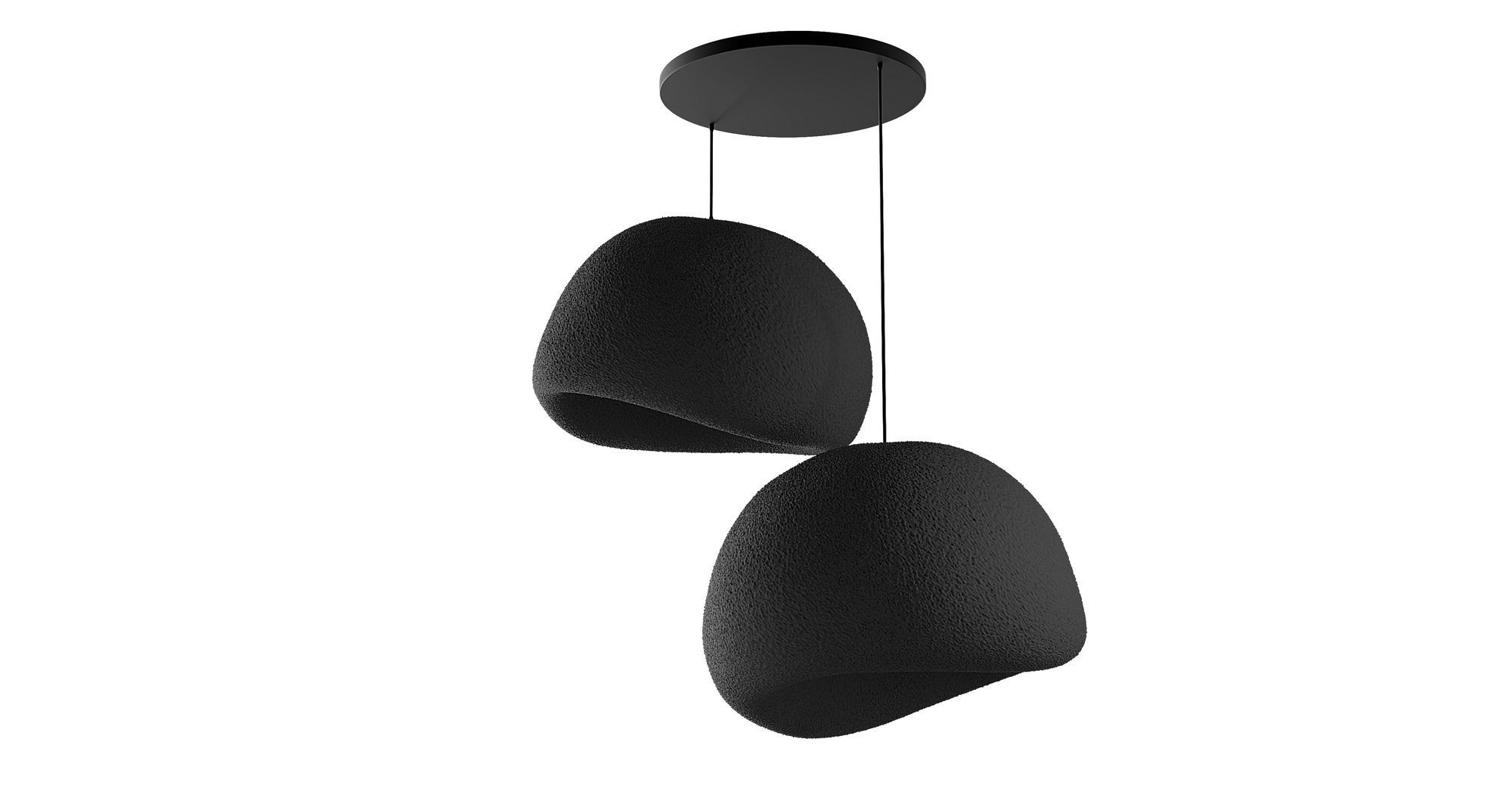 2-Flammig Wabi Sabi Dustfalls Pendelleuchte Schwarz