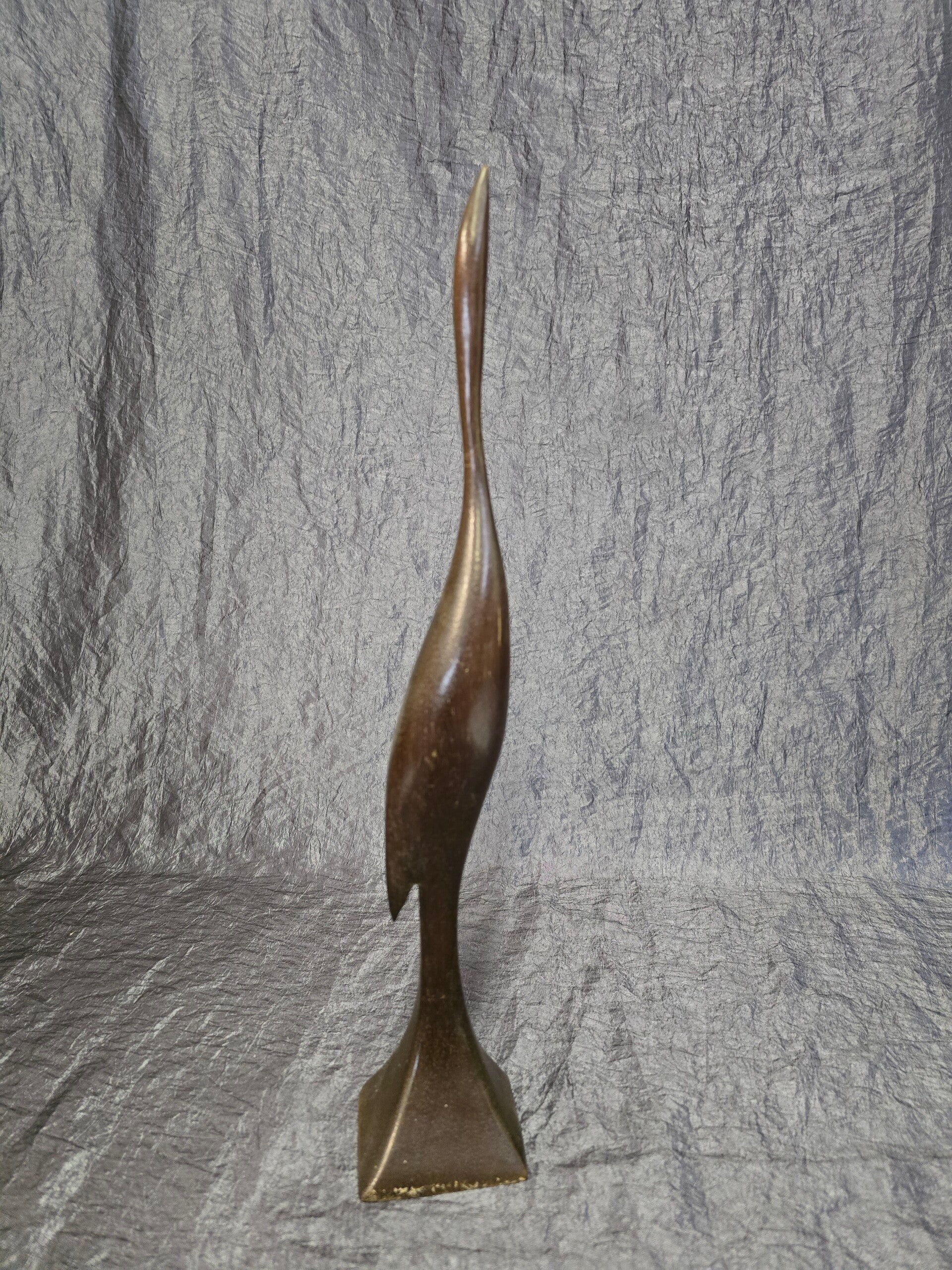 Vintage Figur Holz Reiher Natur
