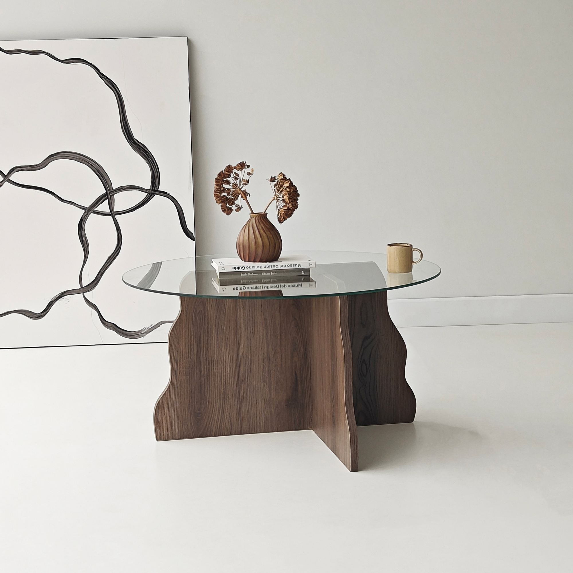 Butterfly Table Walnut Transparent