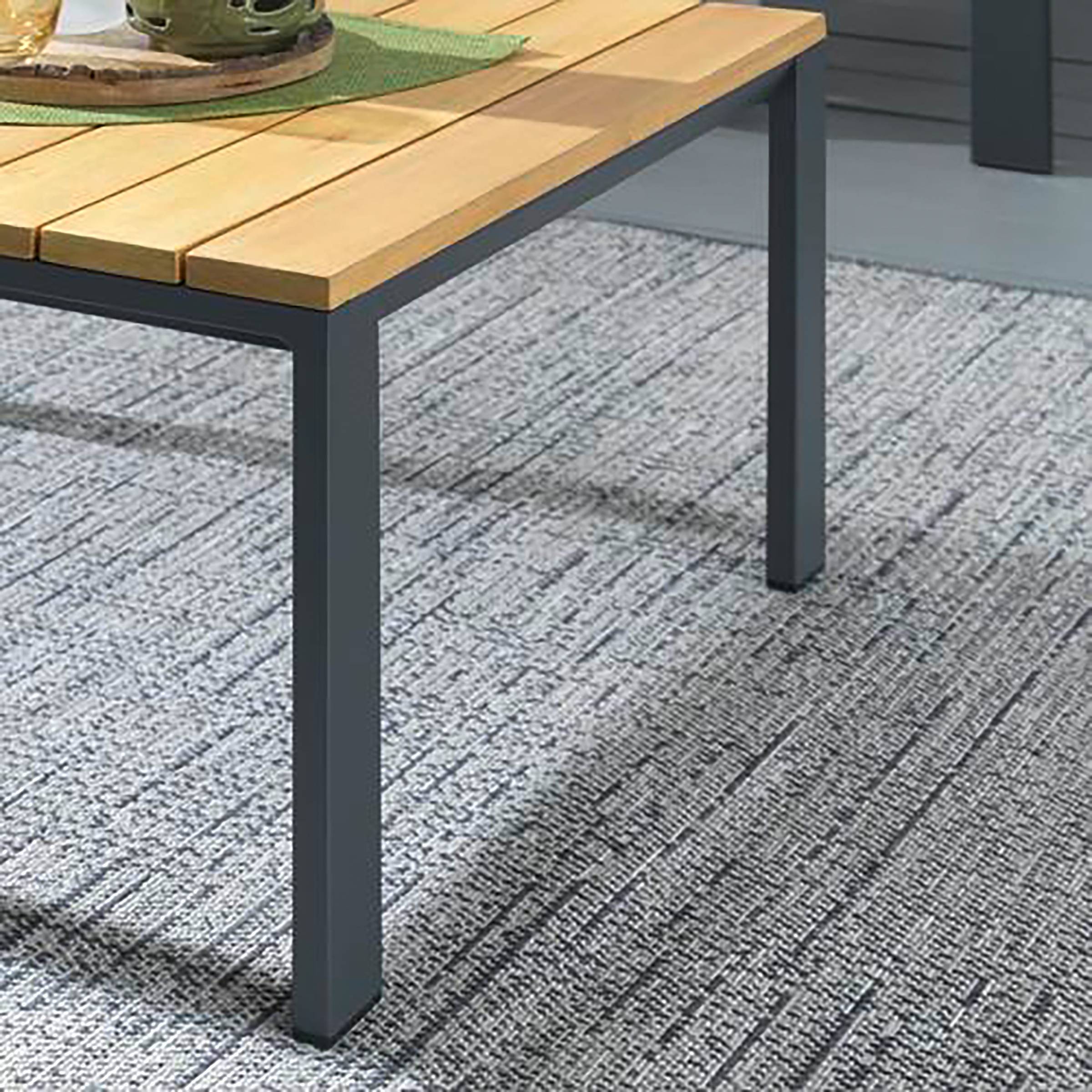 Aviel Loungetisch Aluminium Eukalyptus Anthrazit Braun