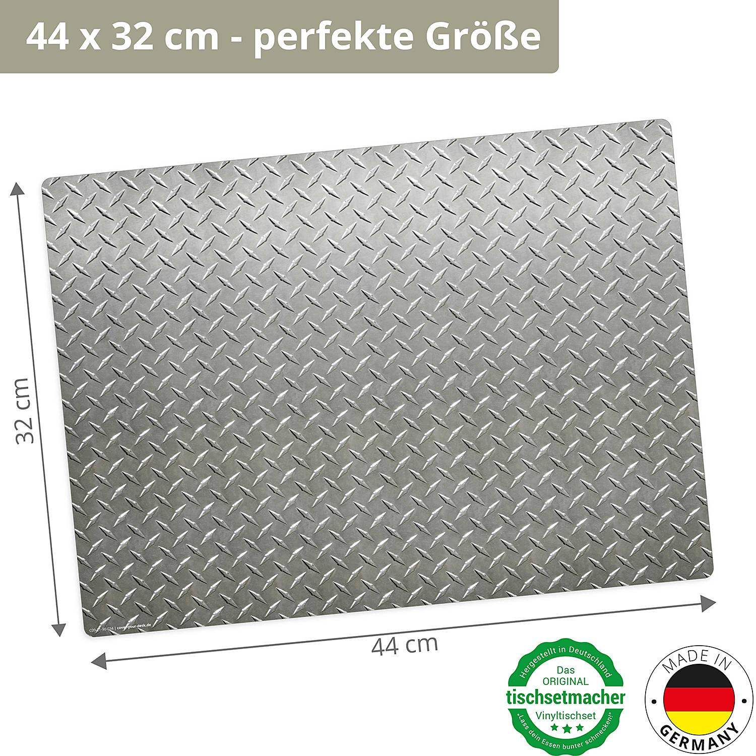 Tischset Stahlblech Riffe (4er-Set) Vinyl Silber