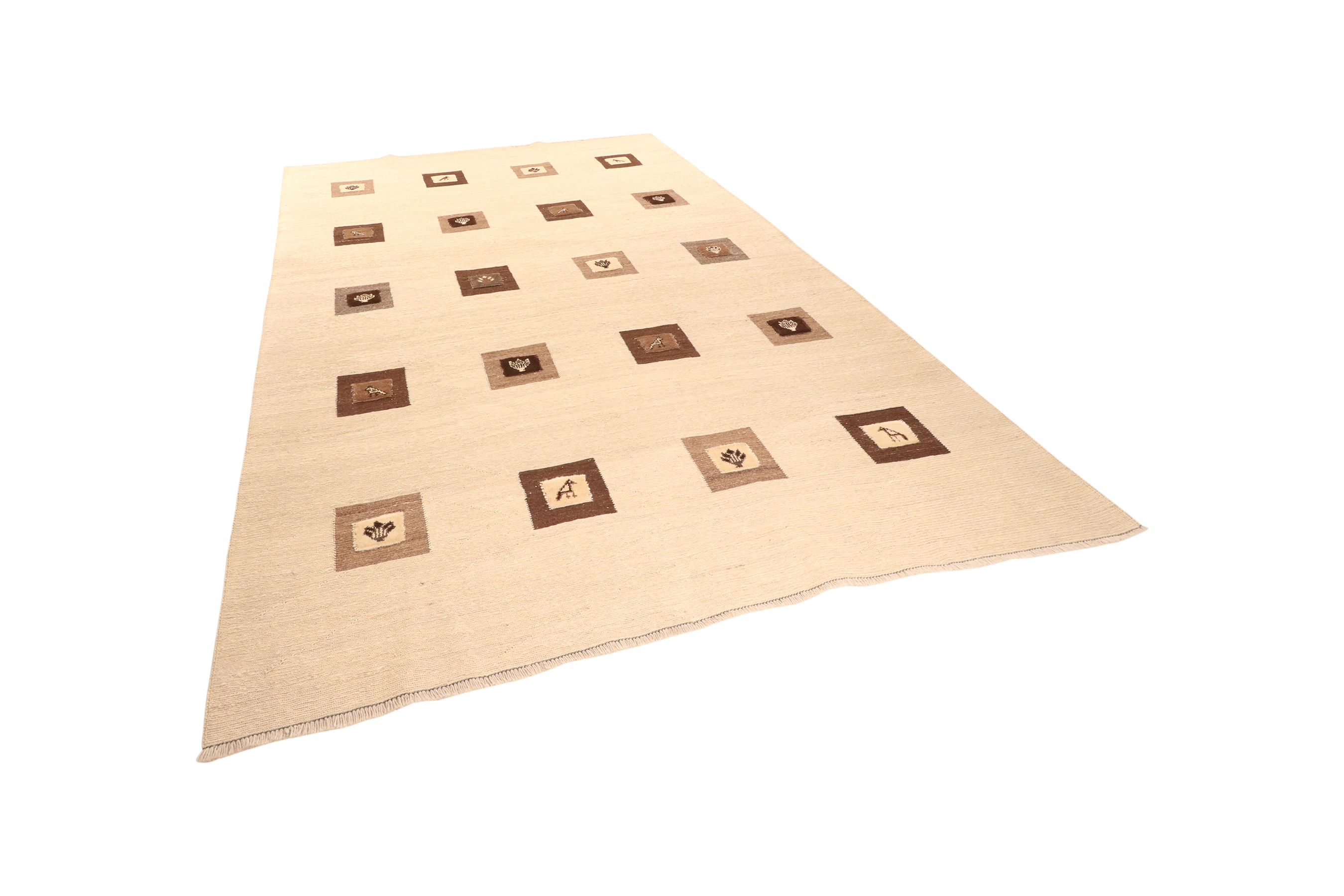 Kilim Gashgai Teppich Hellbraun