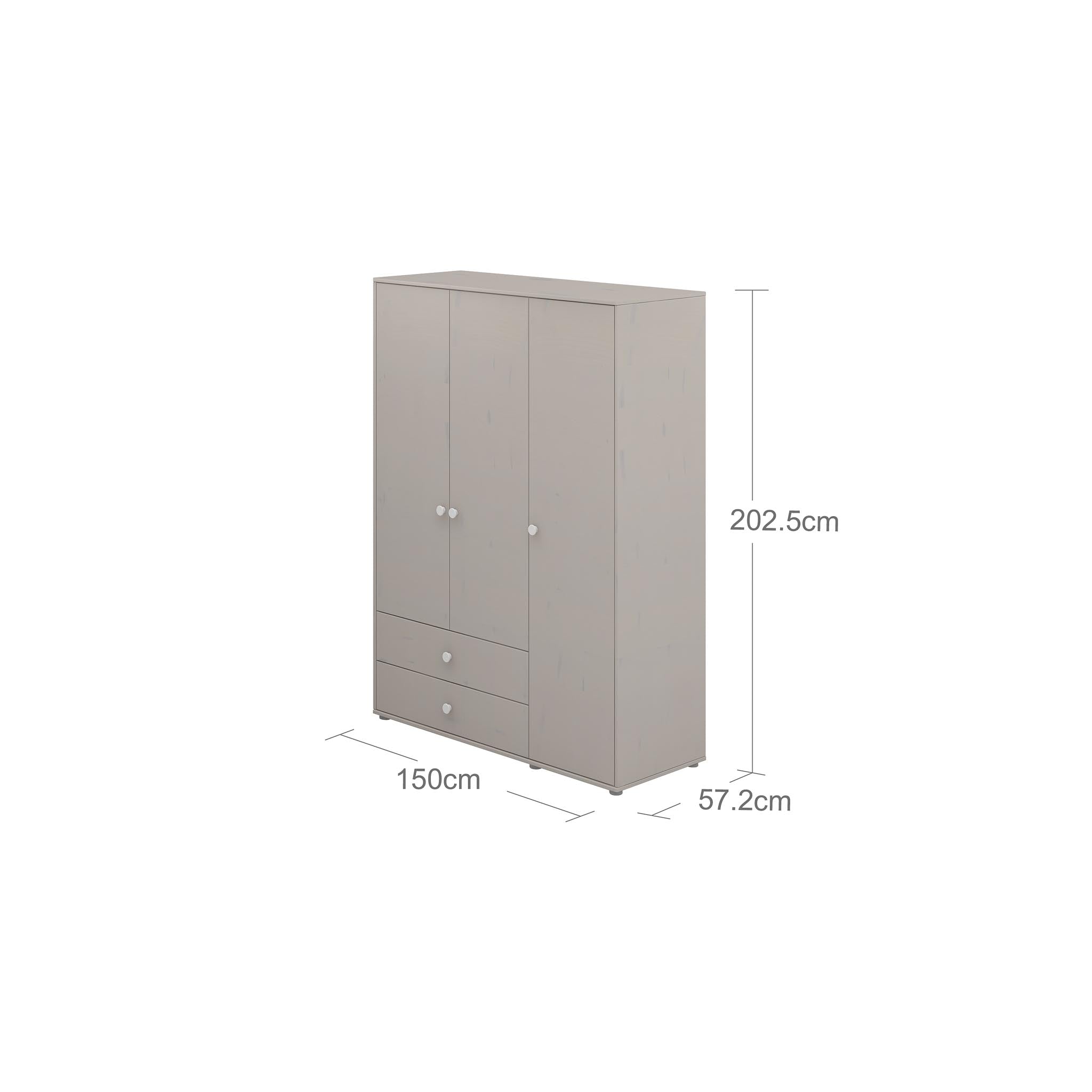 Kleiderschrank Extra Hoch Holz Grau