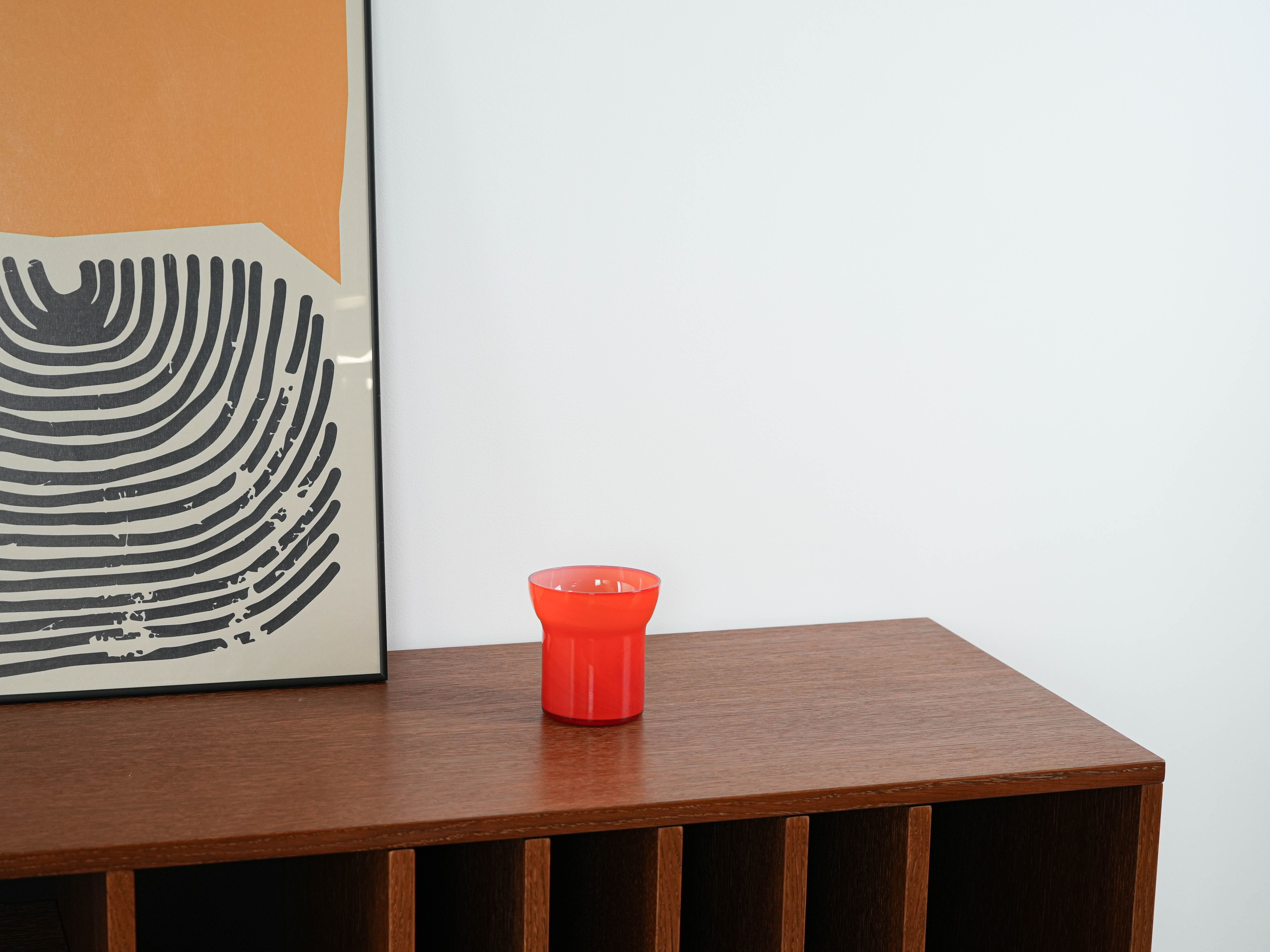 Glass Vase Red 1970s