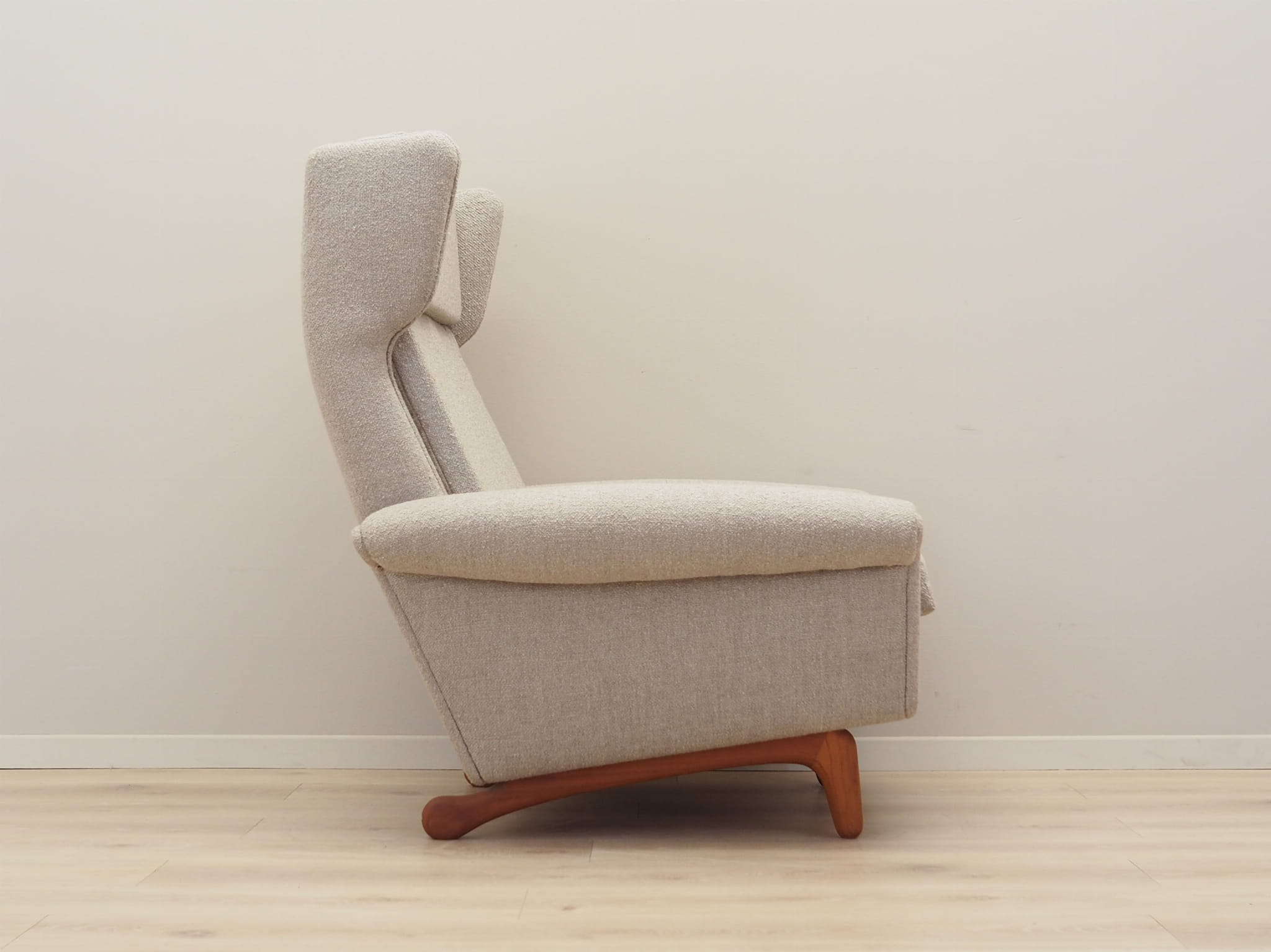 Vintage armchair Teak textile grey 1960s
