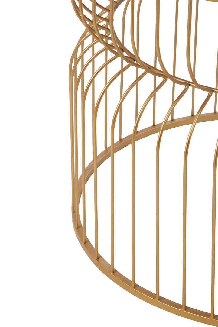 Avantis Gold Metalldrahtgestell Runder Beistelltisch

