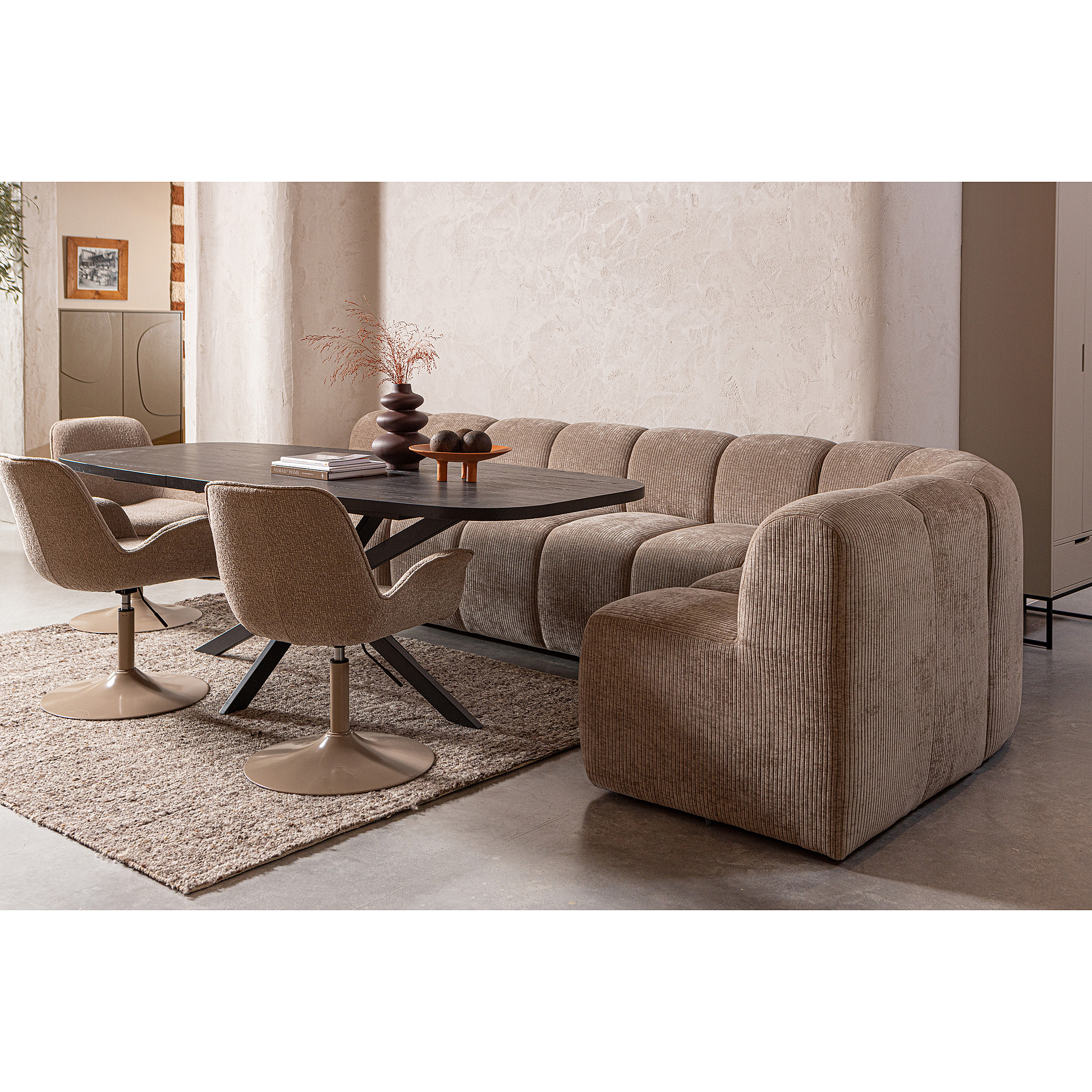 Marten Typ A Armlehnenstuhl Drehbar Beige Chenille