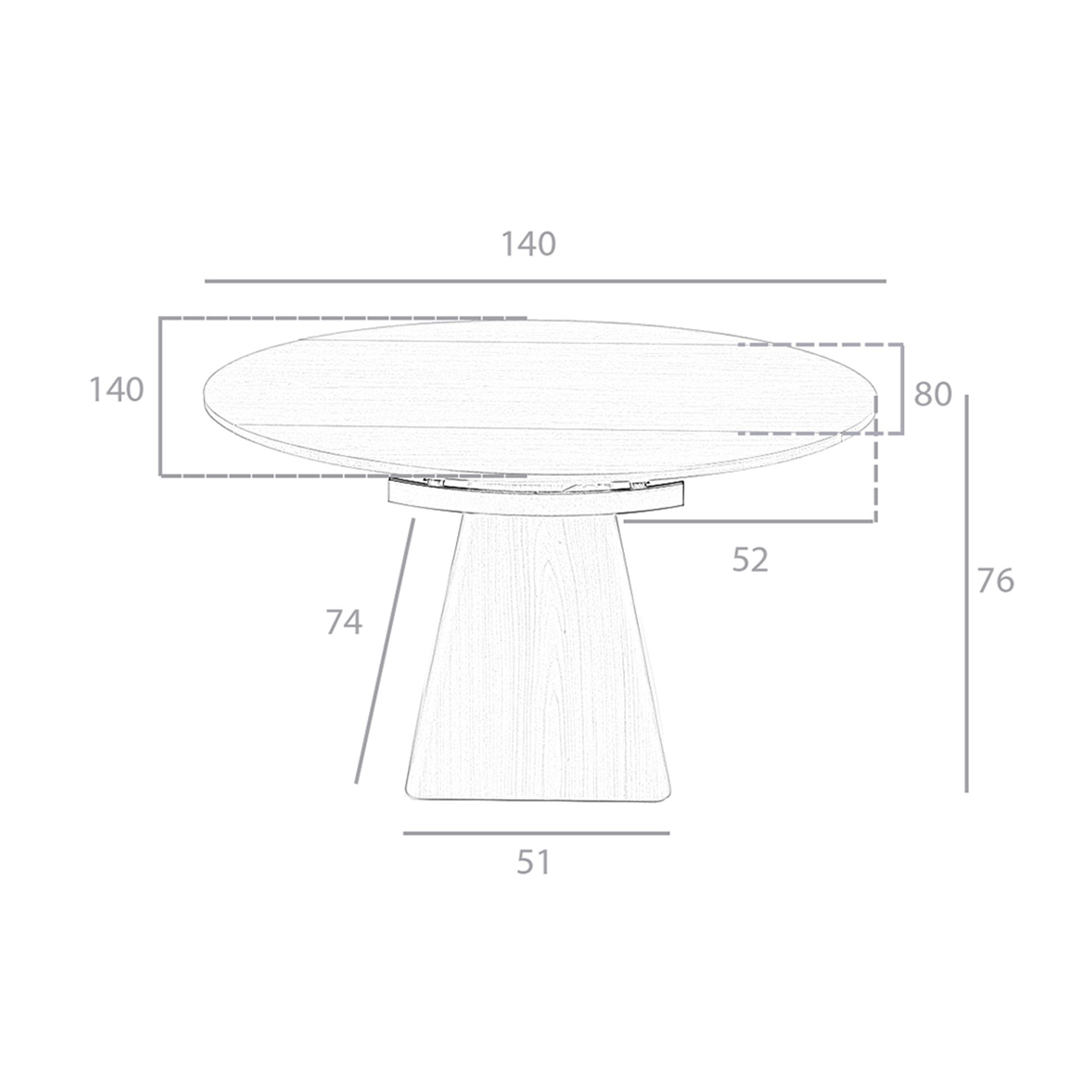 Esstisch 1081 mit Ausziehfunktion Braun