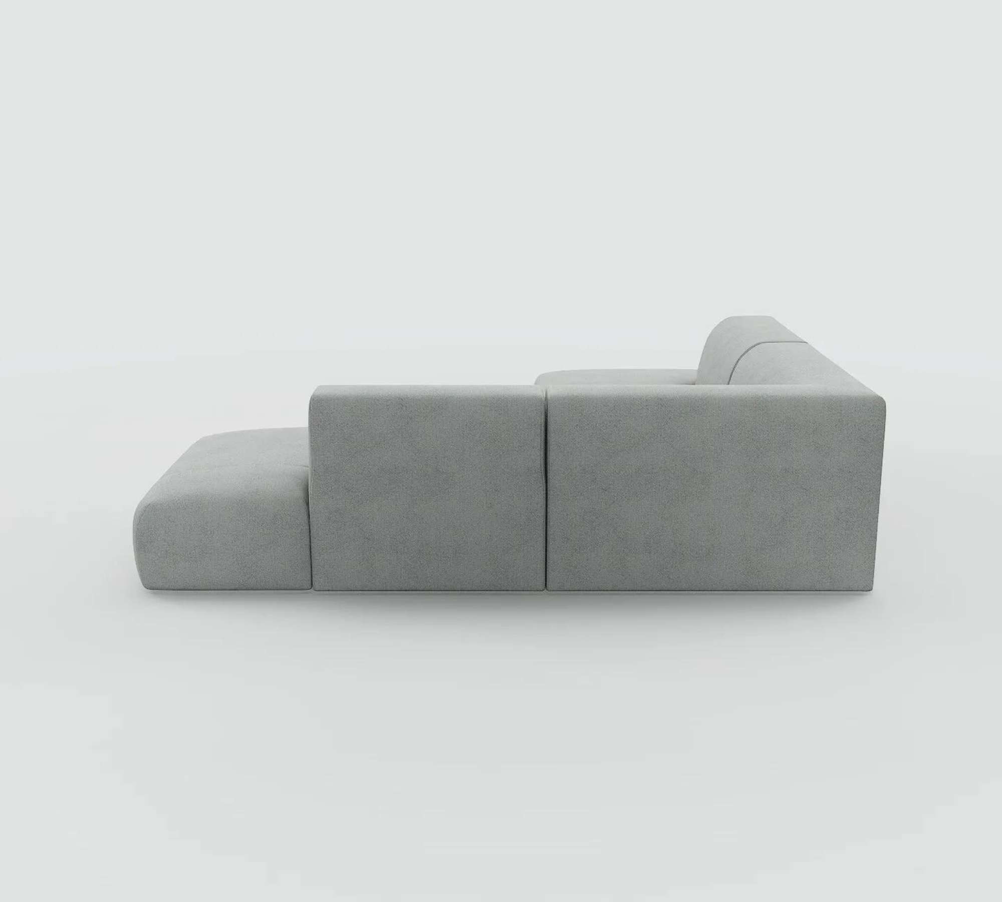Pyllow Ecksofa Webstoff Sandgrau