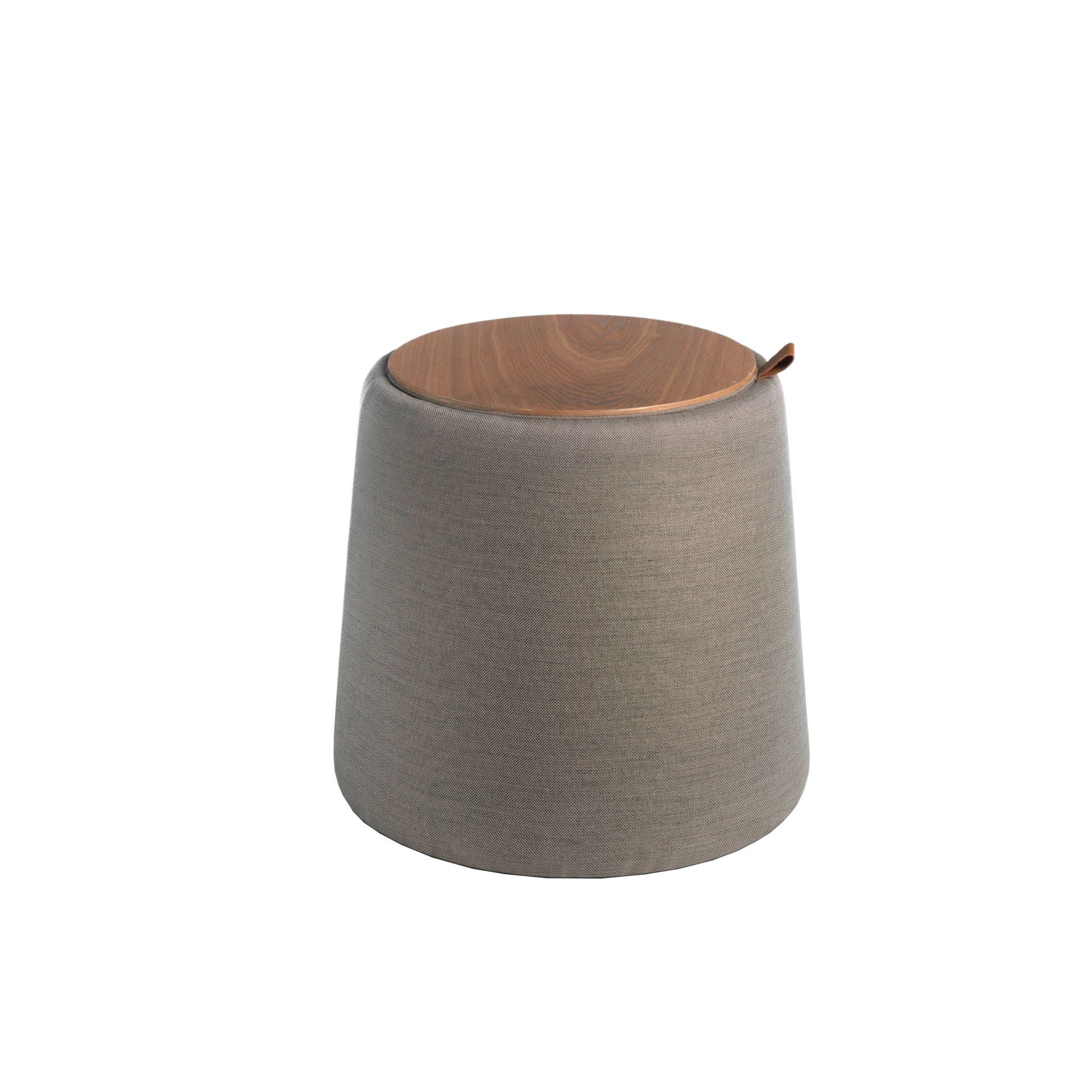 Pouf mit integriertem Stauraum Grau Ø 44cm