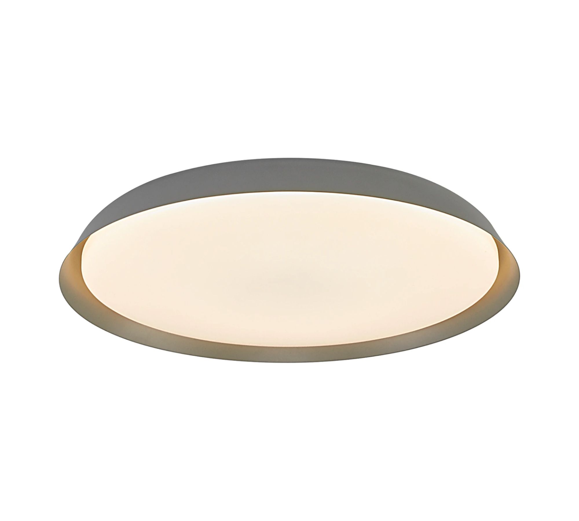 LED-Deckenleuchte Rund Stahl Kunststoff Grau
