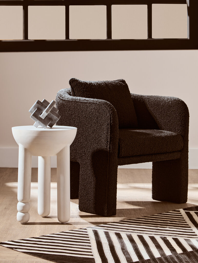 Walsa Black Finish Mango Holz Beistelltisch
