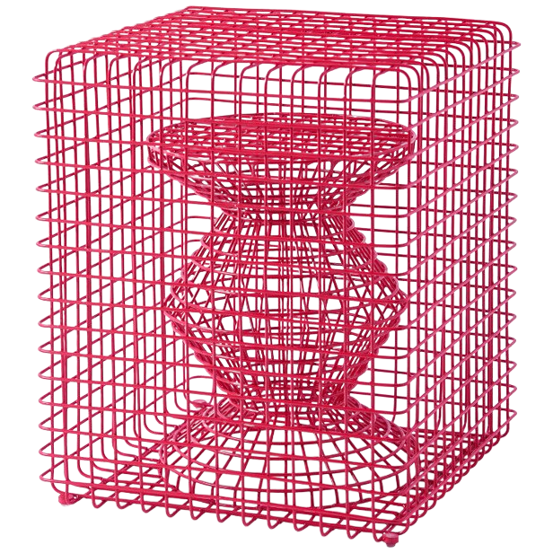 Wire Tip Tap Stool Red