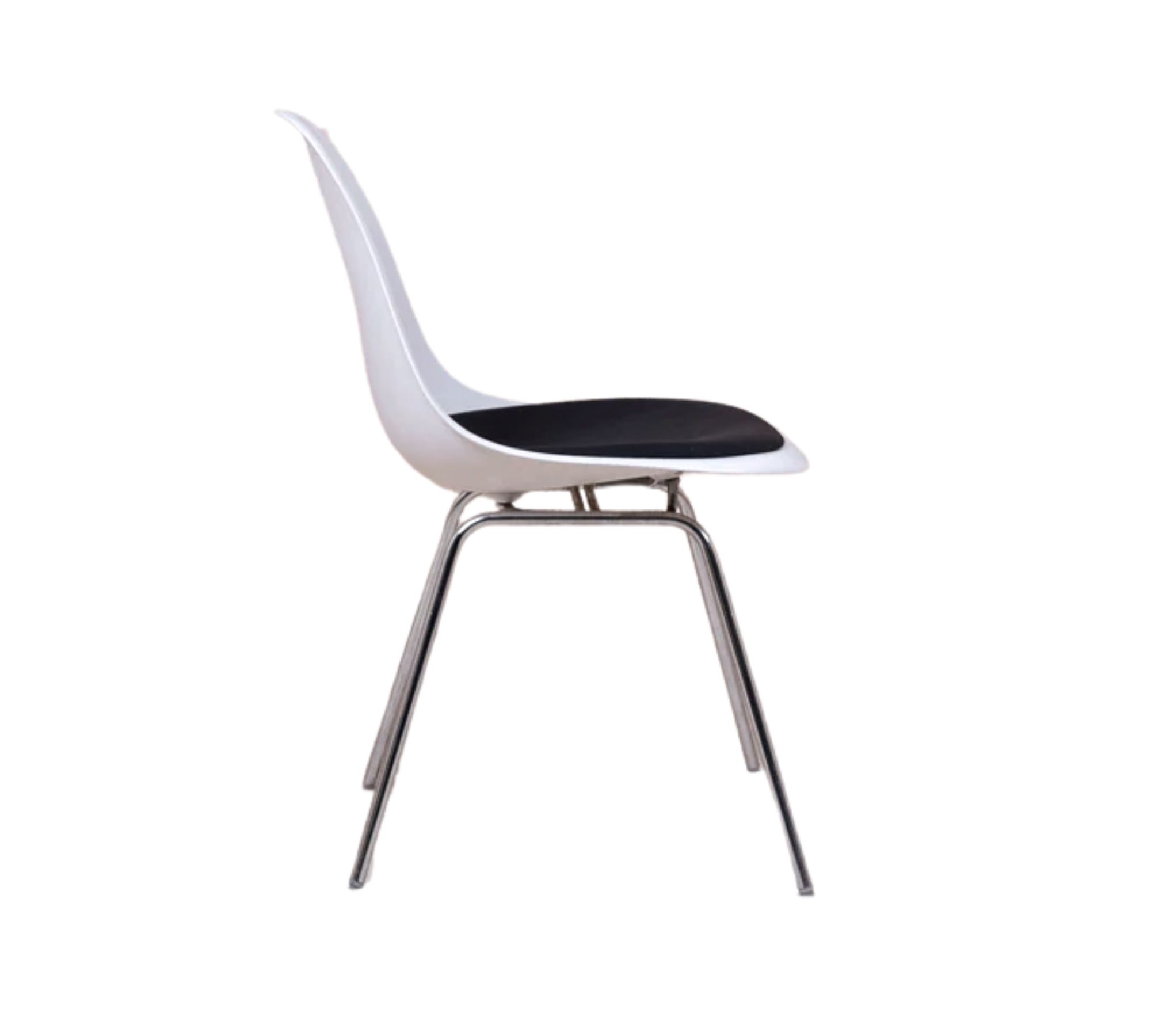 Eames DSX Plastic Side Chair mit Kissen Weiß