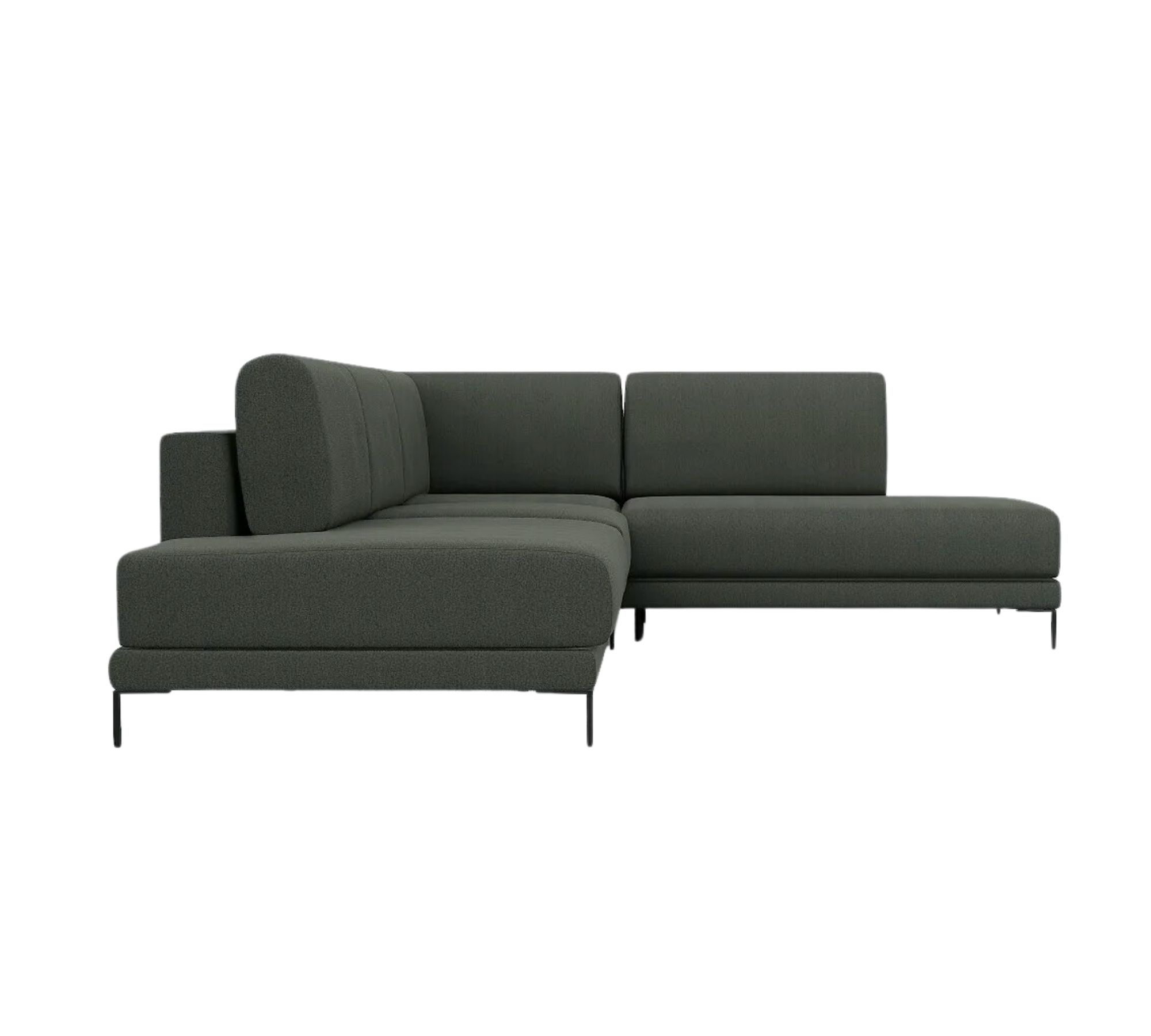 Tyme Sofa 3-seater chaise longue right structured fabric anthracite