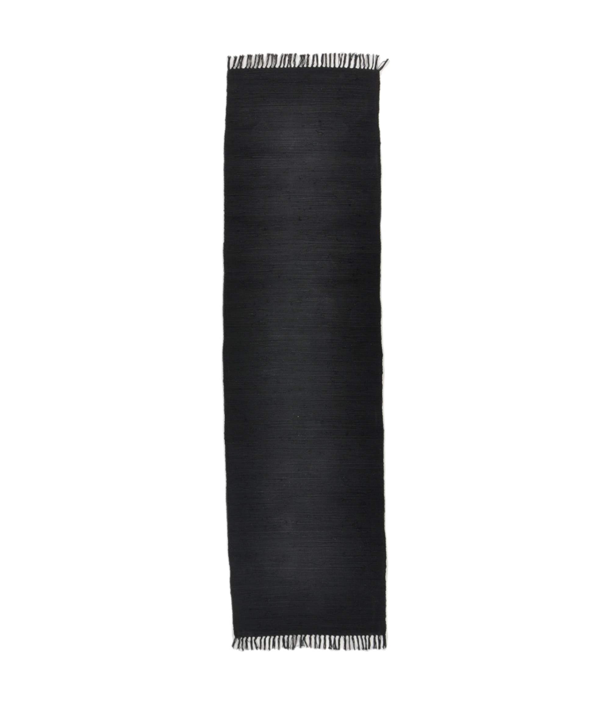 Läufer Baumwolle Schwarz