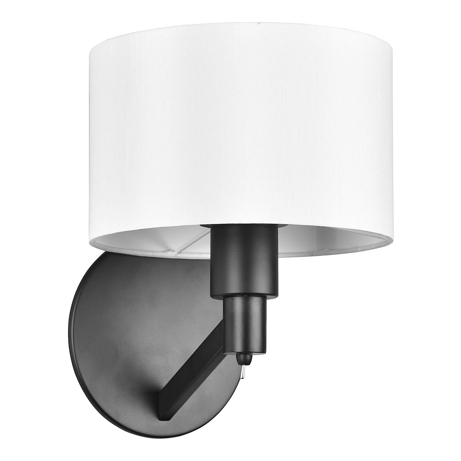 Cassio Wall Lamp 1-light Woven Fabric Steel Black