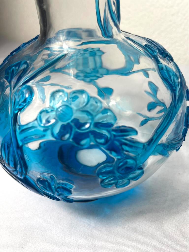 Peking Vase Glass Blue