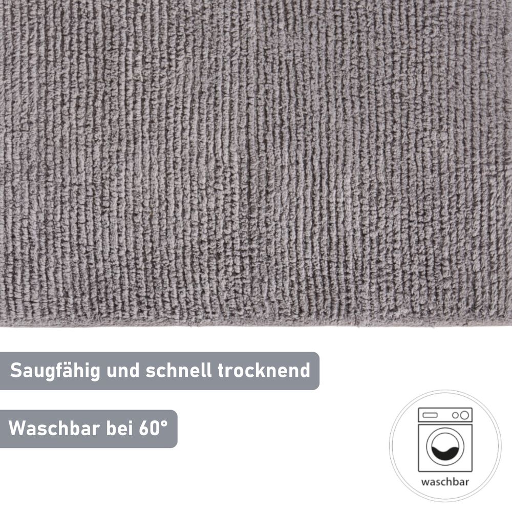 Badematte aus Baumwolle Grau Öko-Tex Standard 100