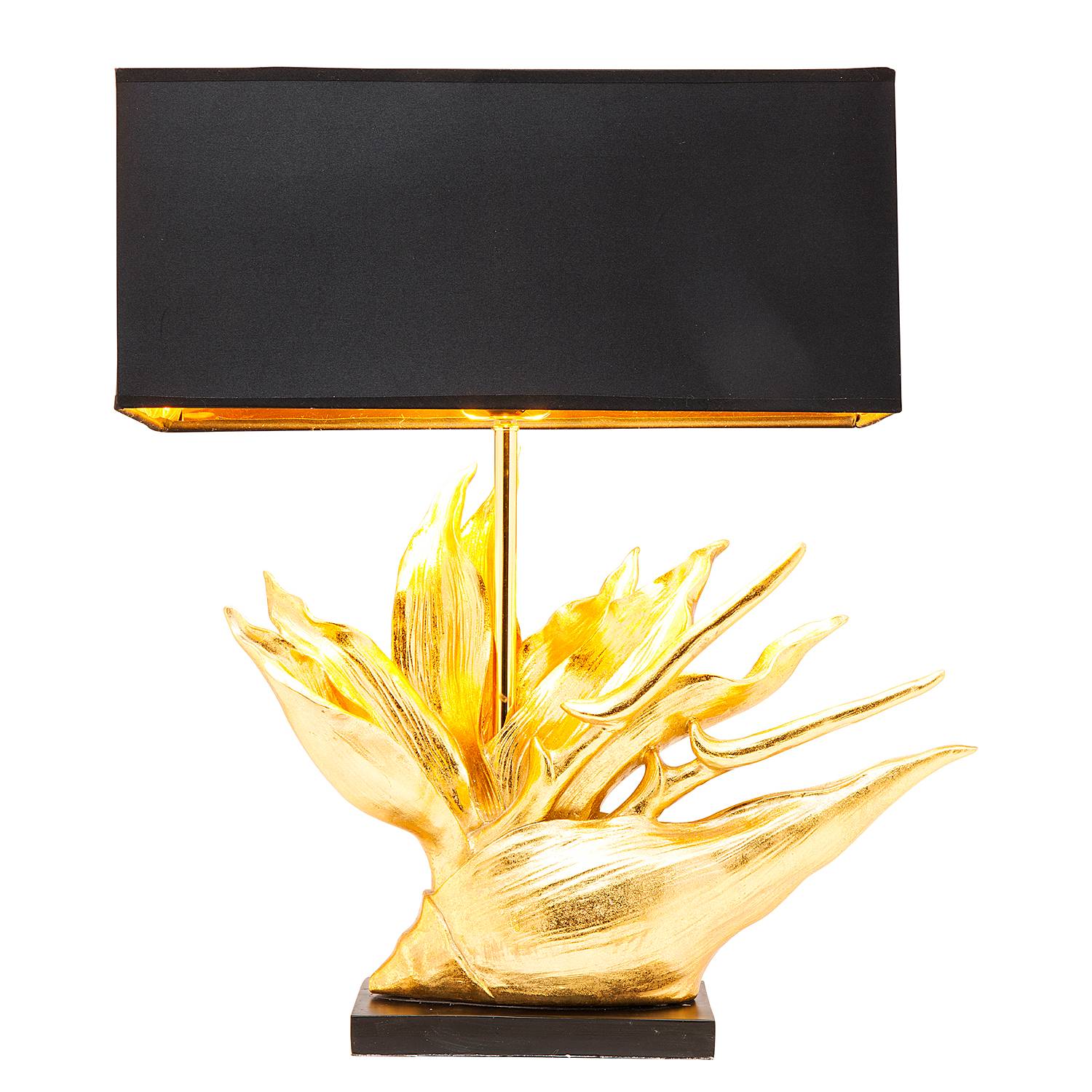 Tropical Flower Tischleuchte Stahl Schwarz Gold