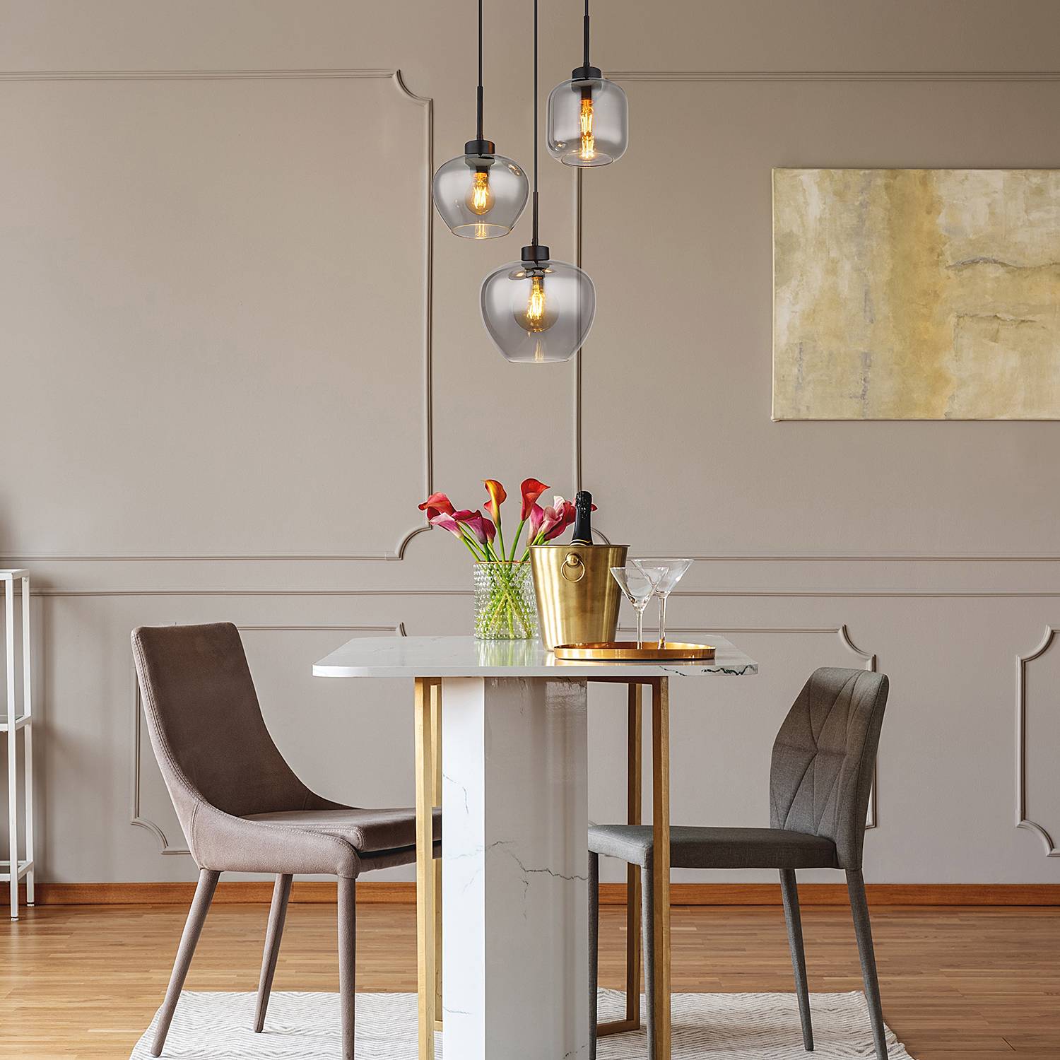 Pendelleuchte Matt Typ A Farbglas Schwarz