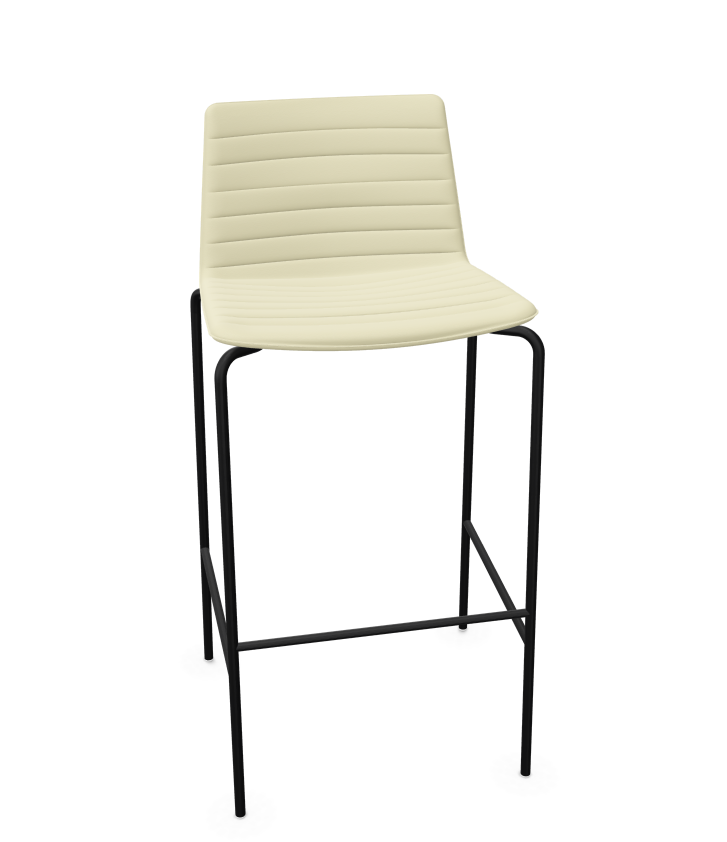 Flex Barhocker Leder Aluminium Weiß