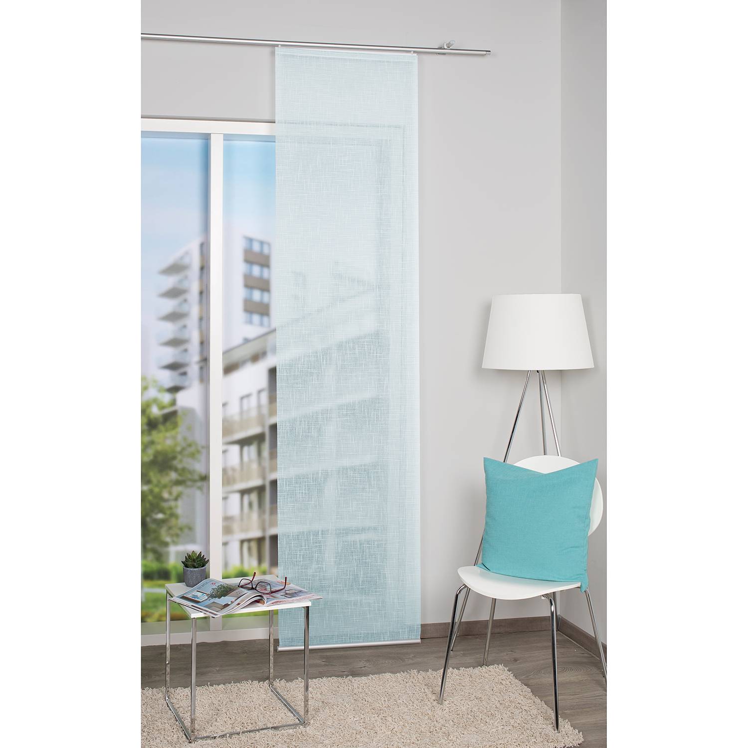 Schiebevorhang Malou Microfaser Pastellblau