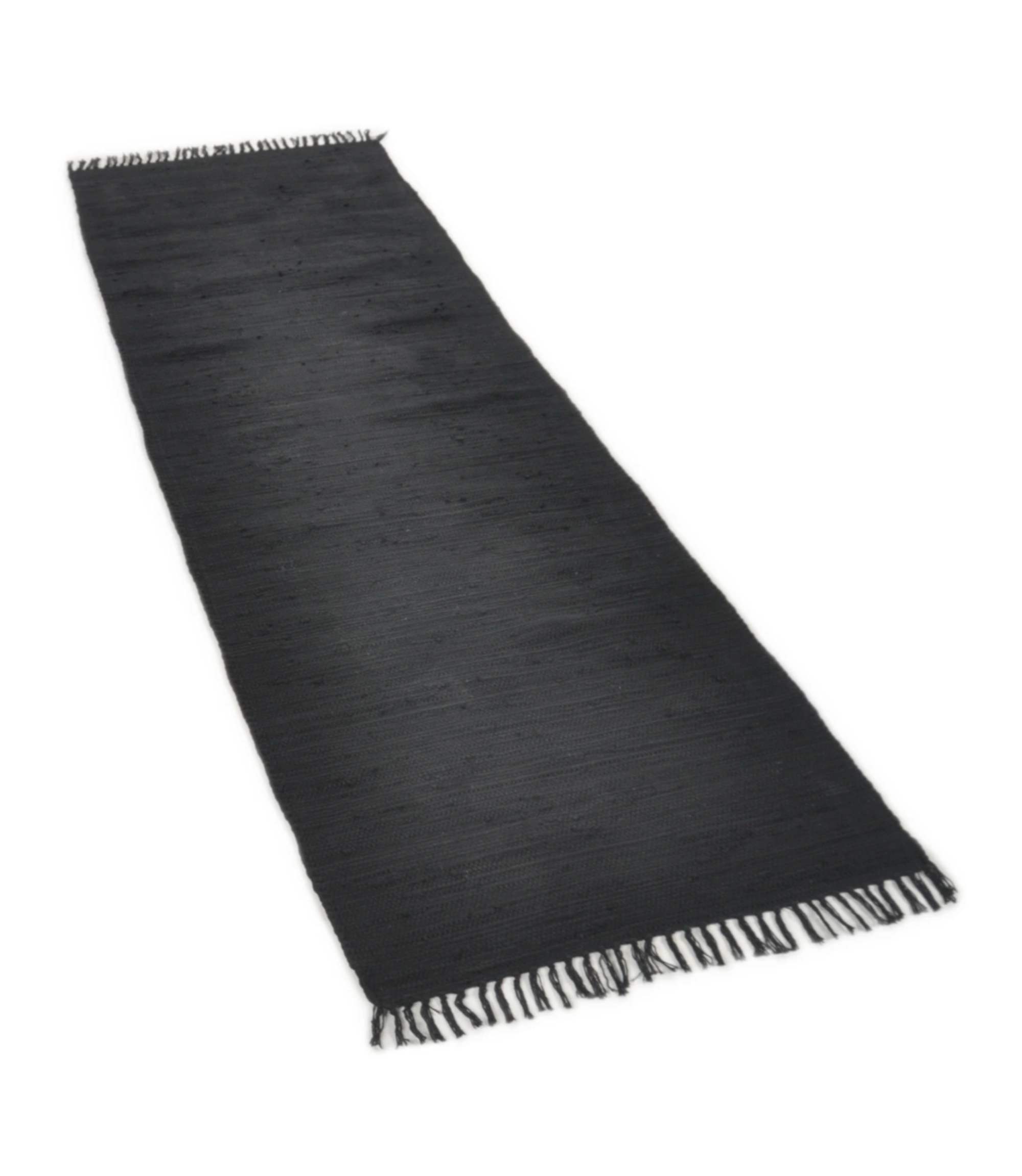 Läufer Baumwolle Schwarz